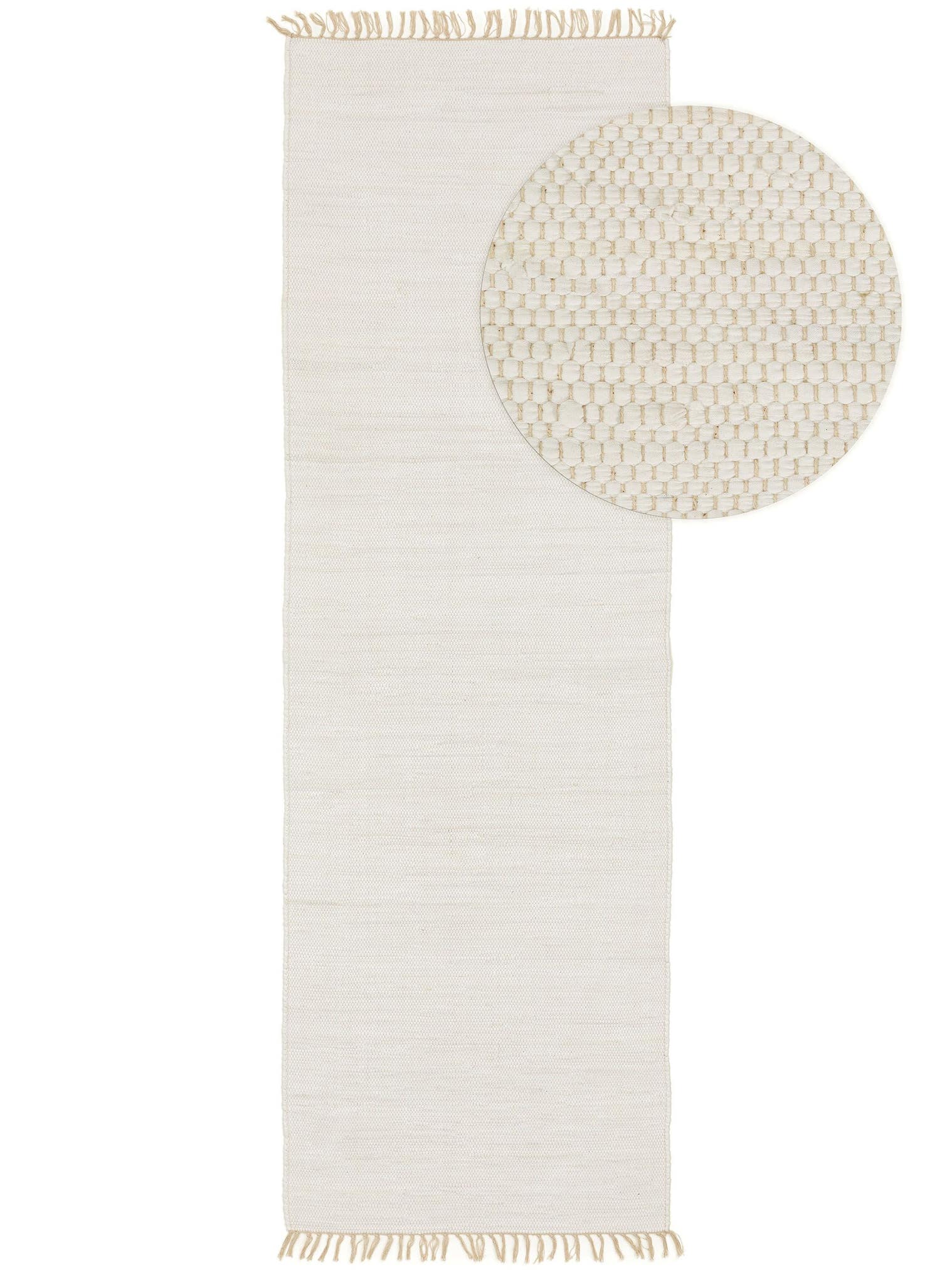 Rug made of 100% Cotton (recycled) in White with a 1- 5 mm high pile by benuta Basic