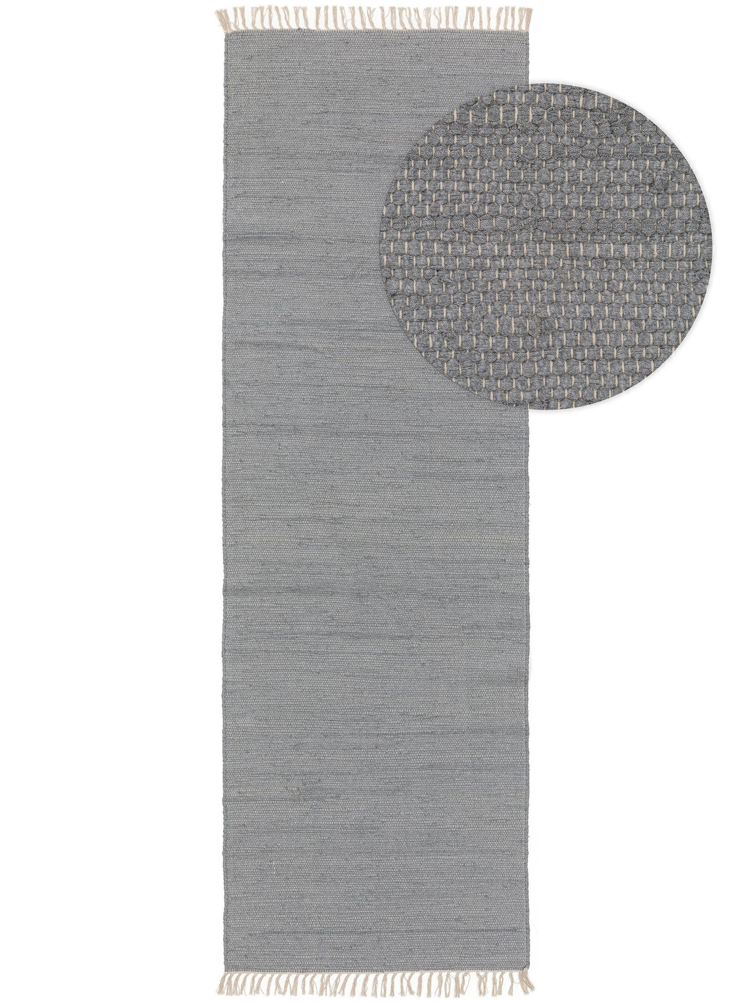 Rug made of 100% Cotton (recycled) in Grey with a 1- 5 mm high pile by benuta Pop