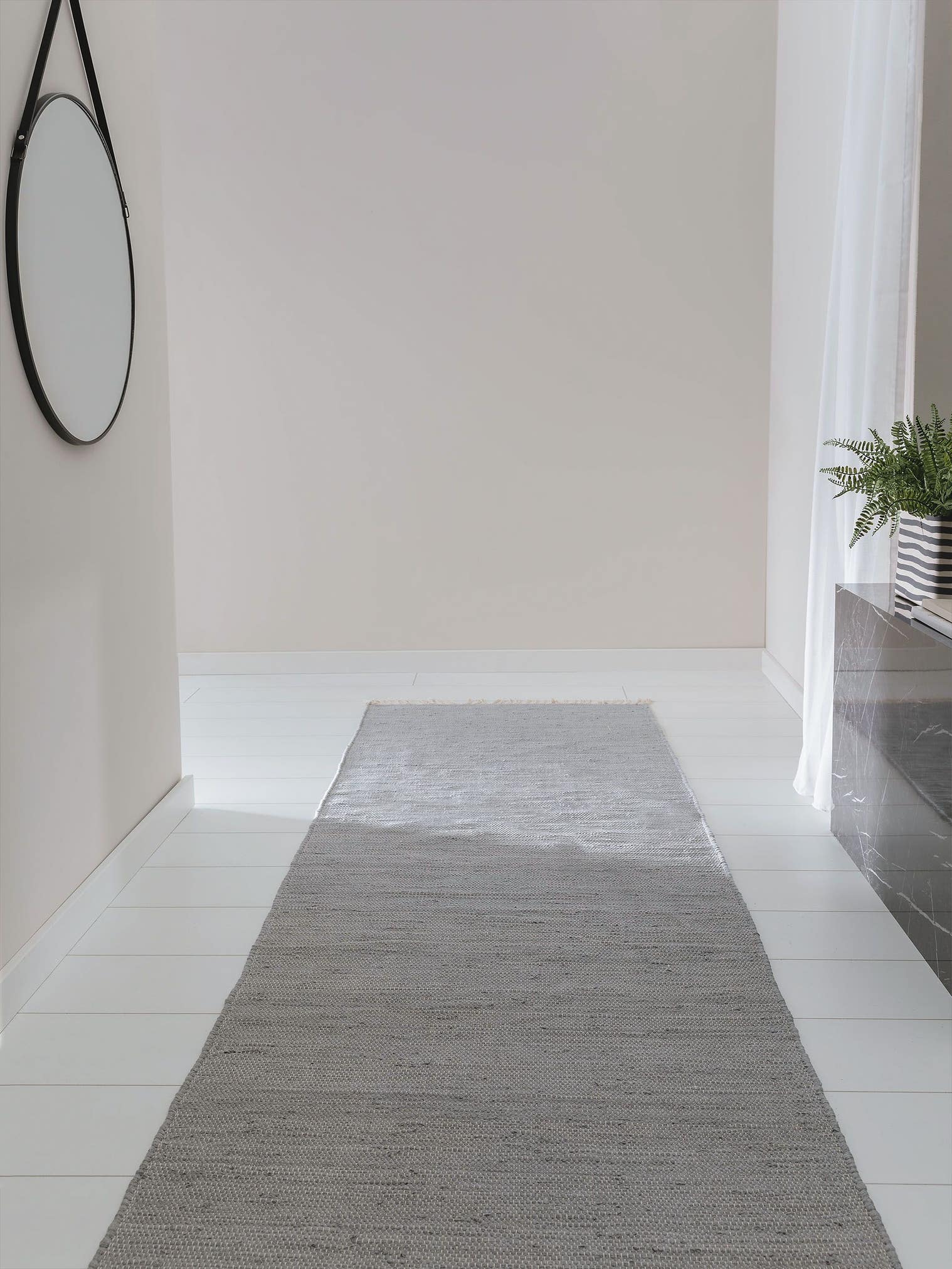 Rug made of 100% Cotton (recycled) in Grey with a 1- 5 mm high pile by benuta Pop