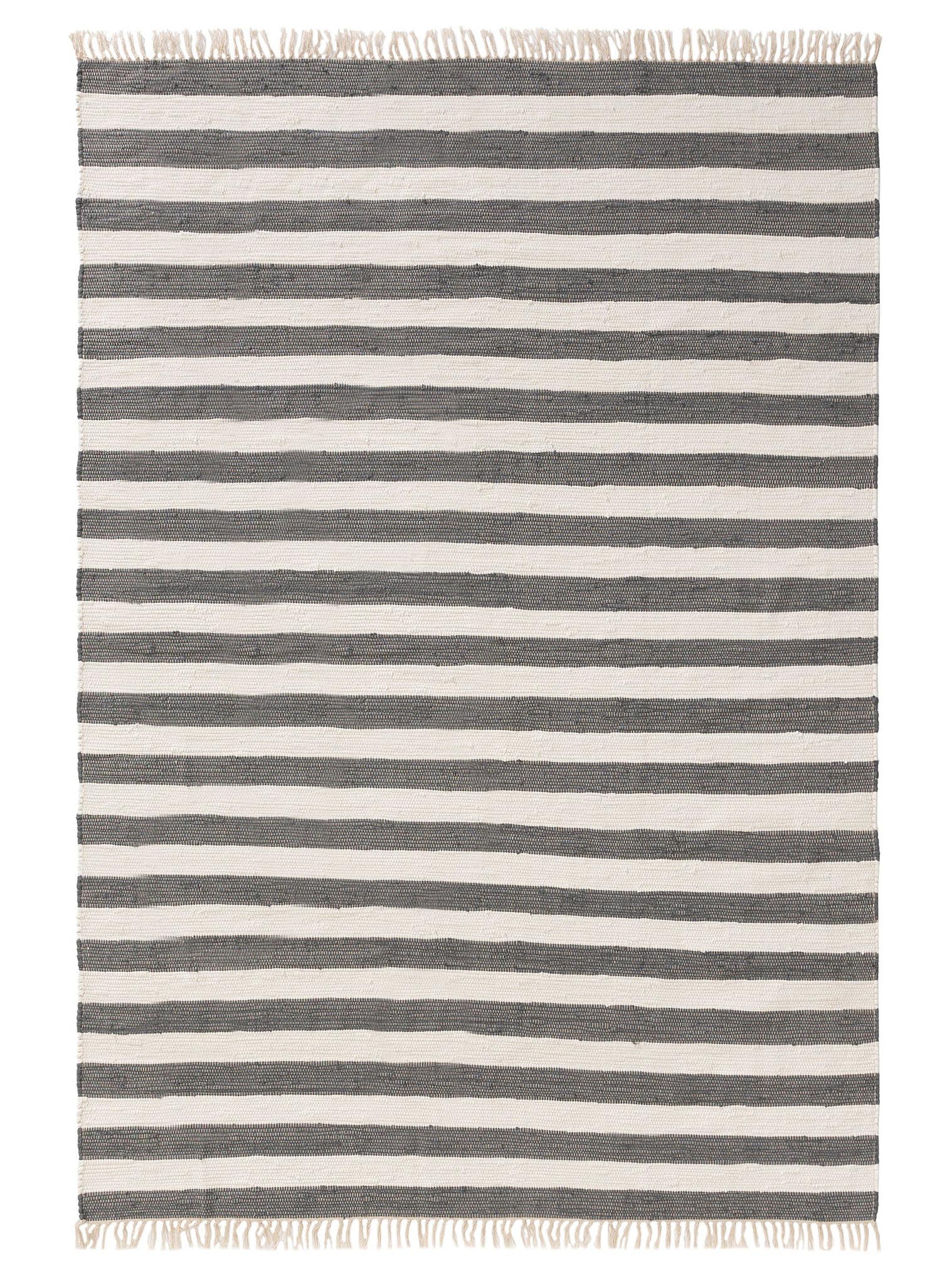 Teppich aus 100% Baumwolle in Grau mit bis 5 mm hohem Flor von benuta Basic