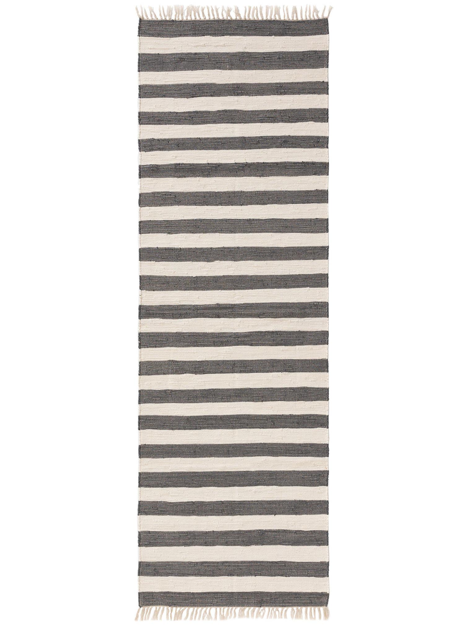 Rug made of 100% Cotton in Grey with a 1- 5 mm high pile by benuta Basic