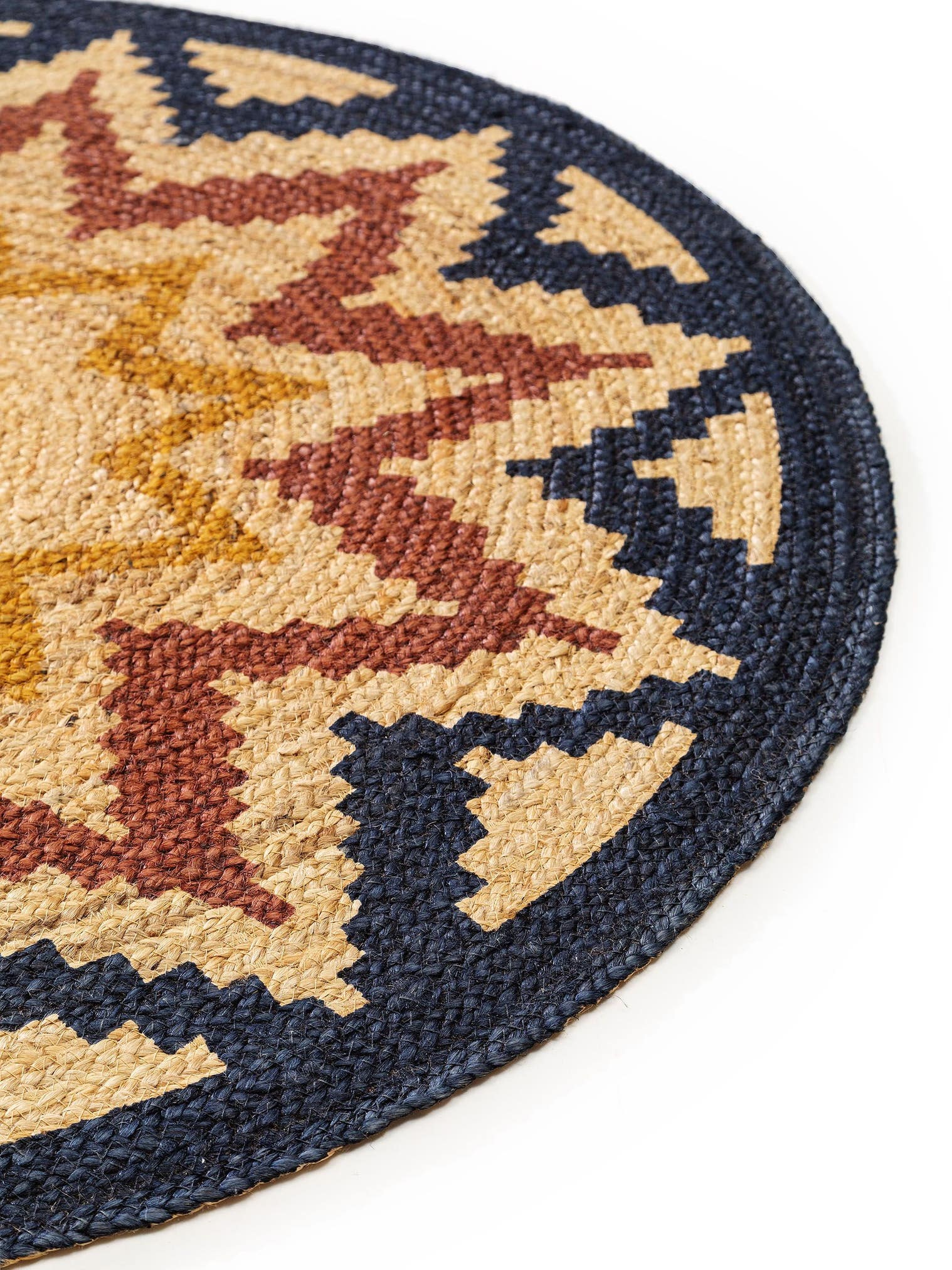 Matta av 100% Jute i Flerfärgad med 1- 5 mm hög lugg från benuta Pure