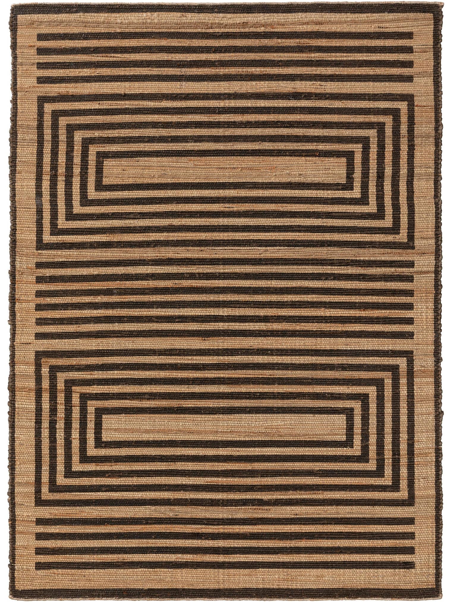 Rug made of 100% Jute in Brown with a 1- 5 mm high pile by benuta Pure