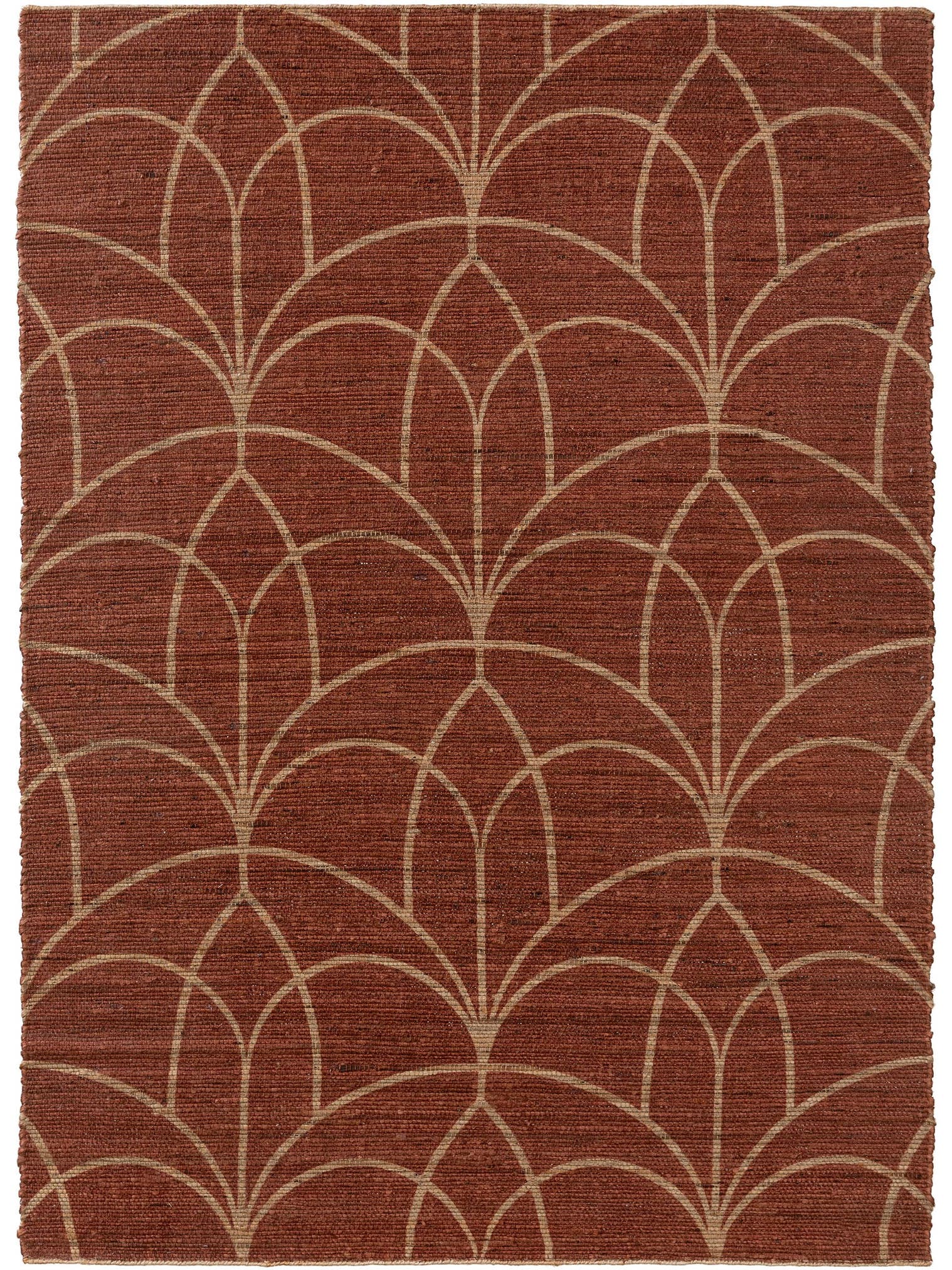 Tapis en 100% Jute en Rouge avec une pile de 1- 5 mm de hauteur de benuta