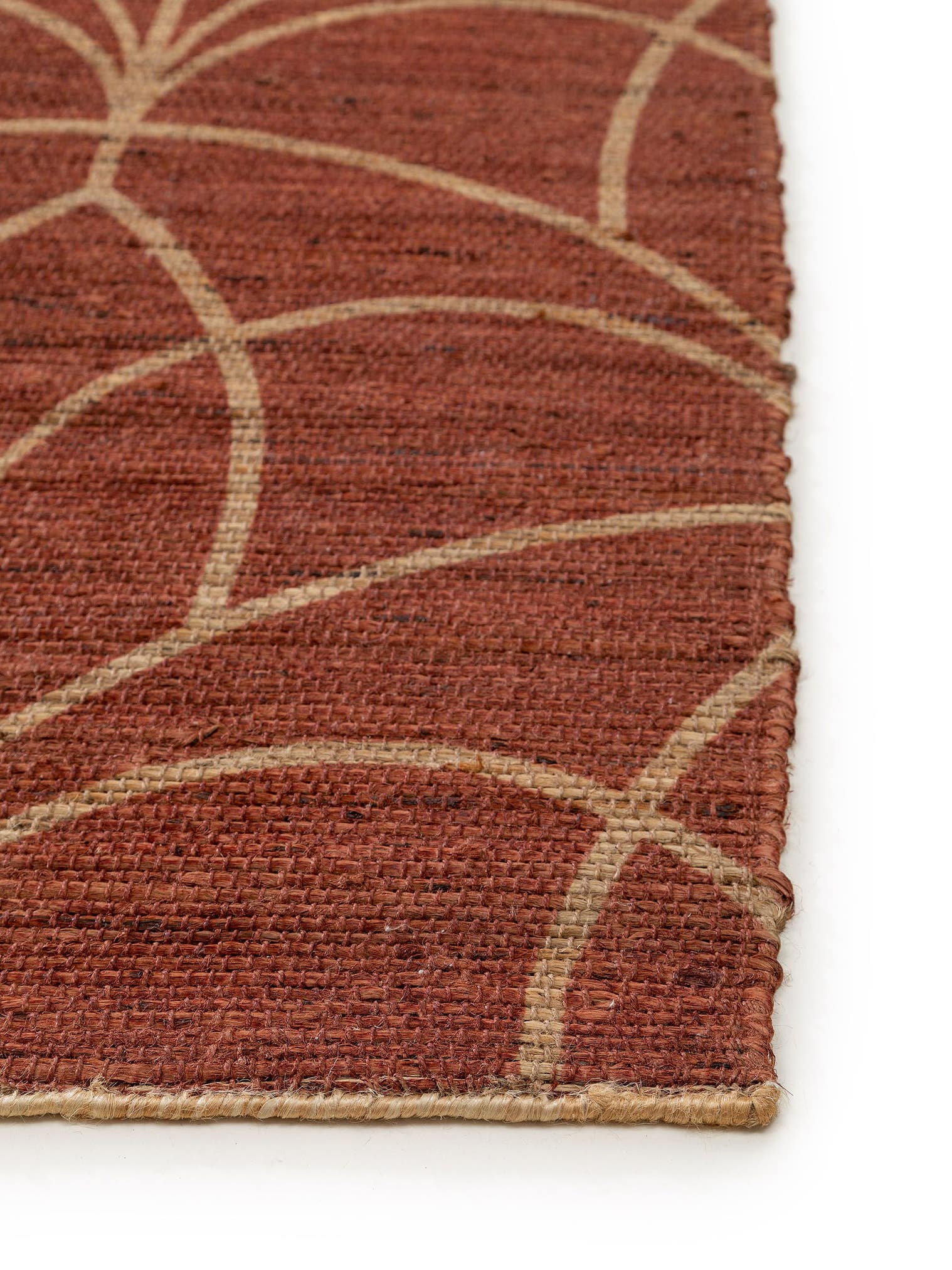 Tapis en 100% Jute en Rouge avec une pile de 1- 5 mm de hauteur de benuta