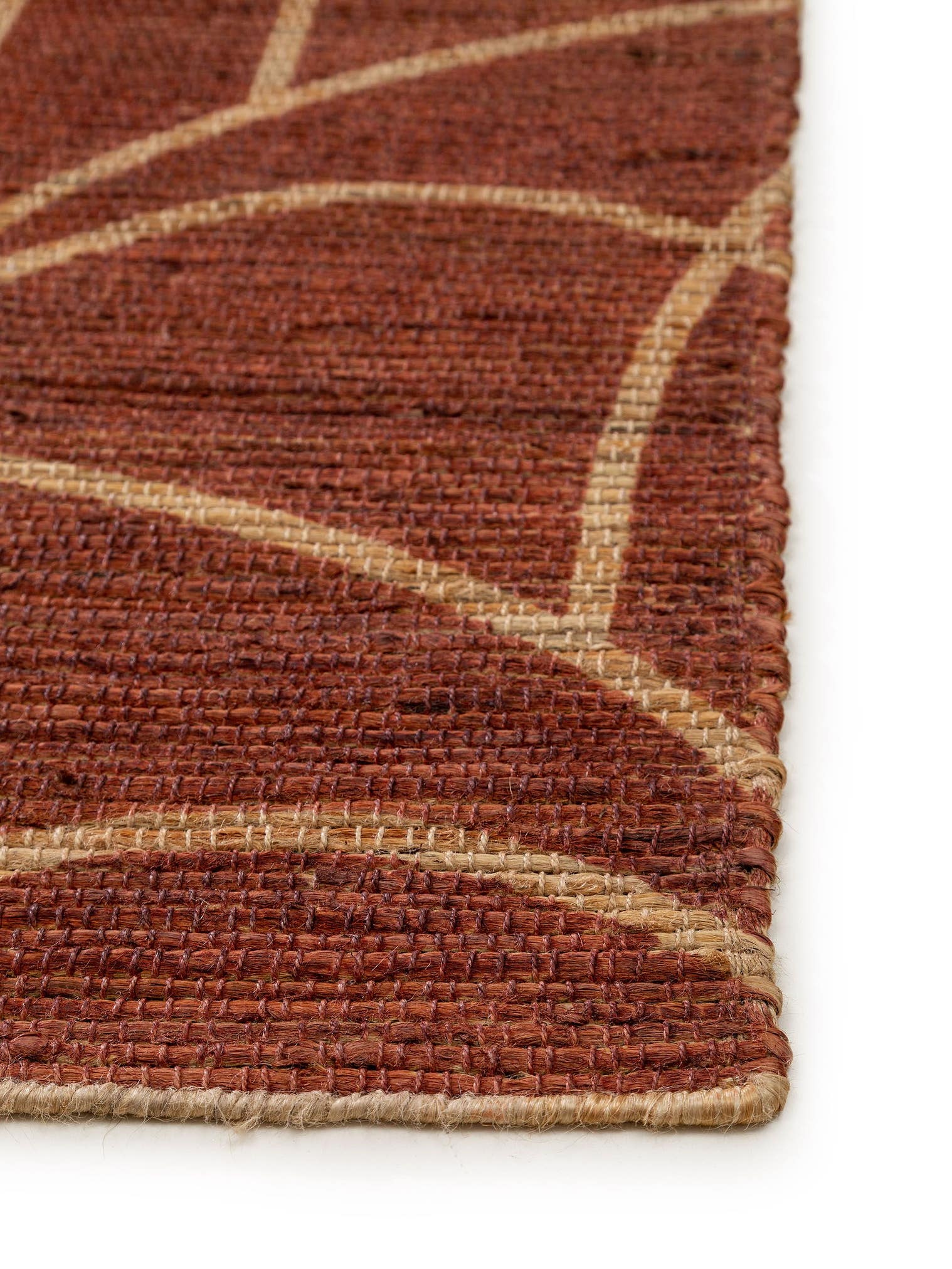 Teppich aus 100% Jute in Rot mit bis 5 mm hohem Flor von benuta