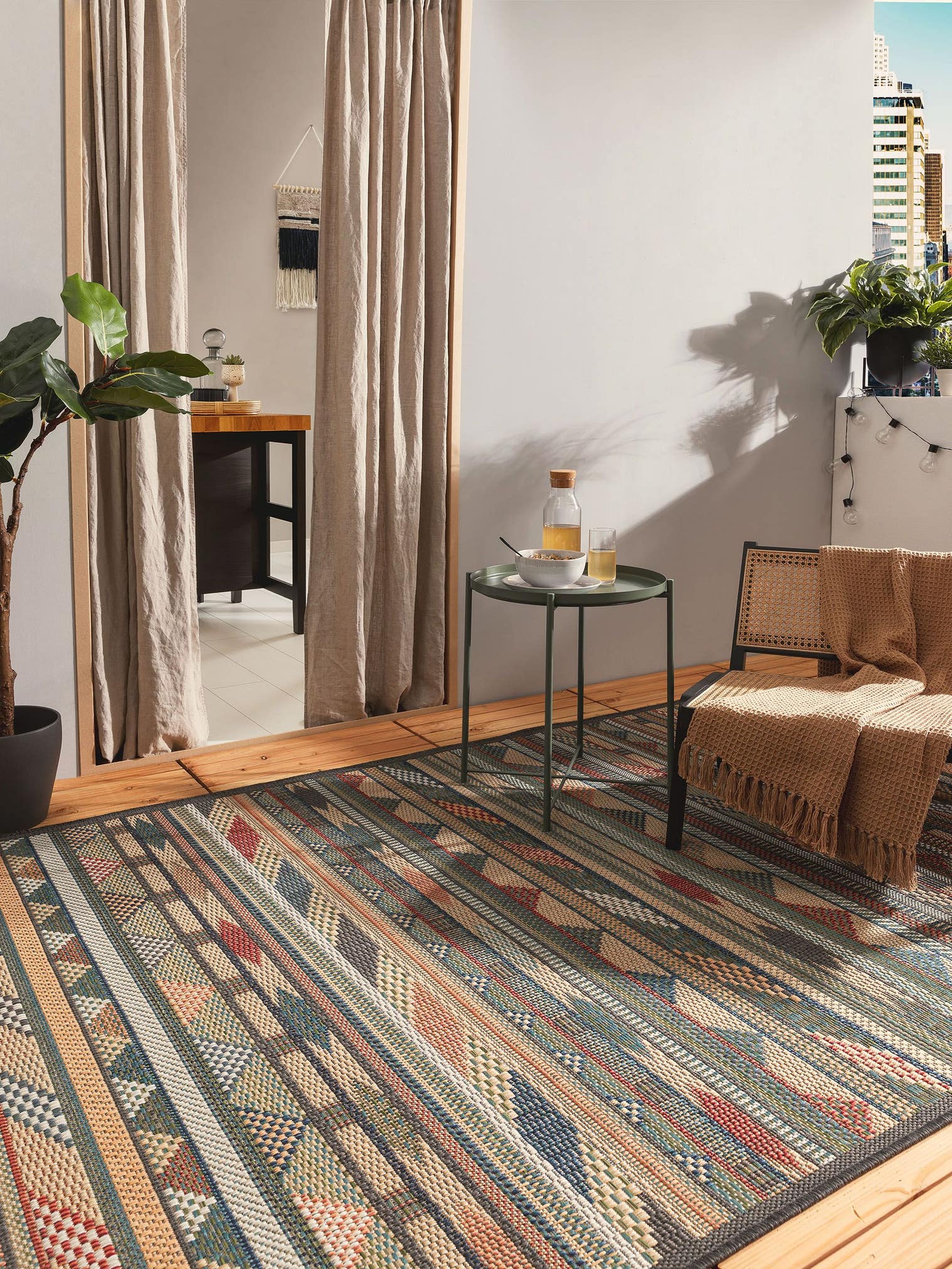 Rug made of 100% Polypropylene in Multicoloured with a 1- 5 mm high pile by benuta Nest