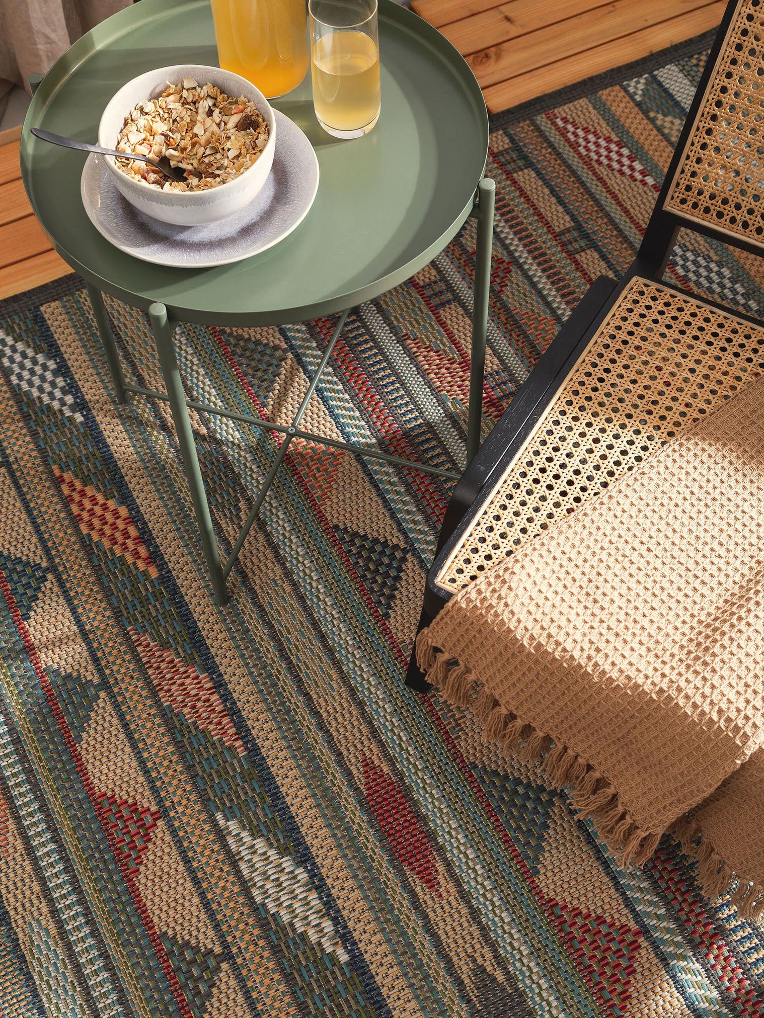Rug made of 100% Polypropylene in Multicoloured with a 1- 5 mm high pile by benuta Nest