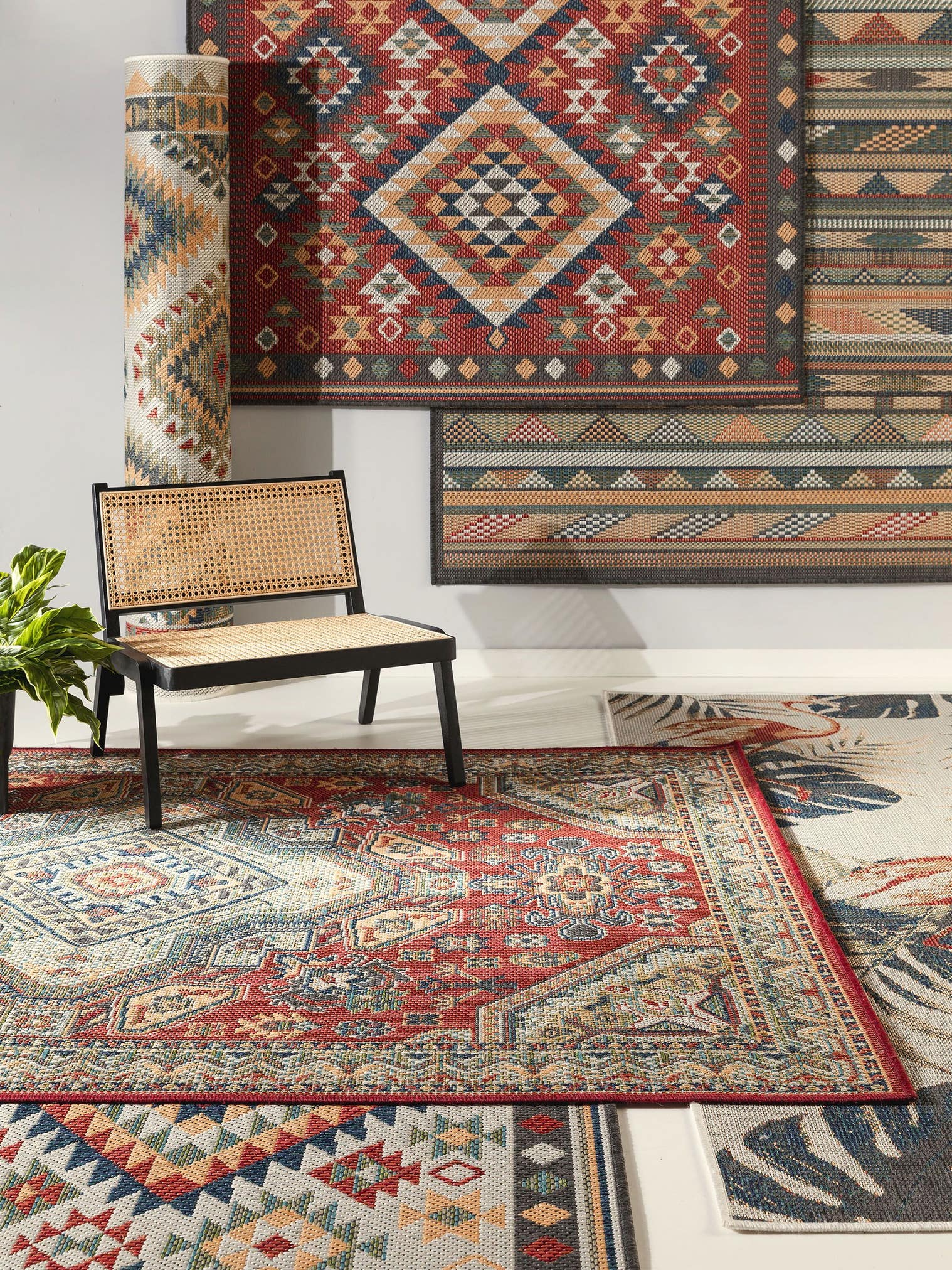 Rug made of 100% Polypropylene in Multicoloured with a 1- 5 mm high pile by benuta Nest