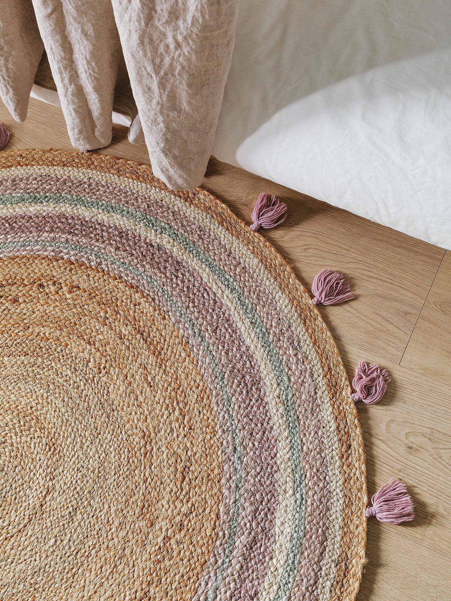 Teppich aus 100% Jute in Multicolor mit bis 5 mm hohem Flor von Lytte