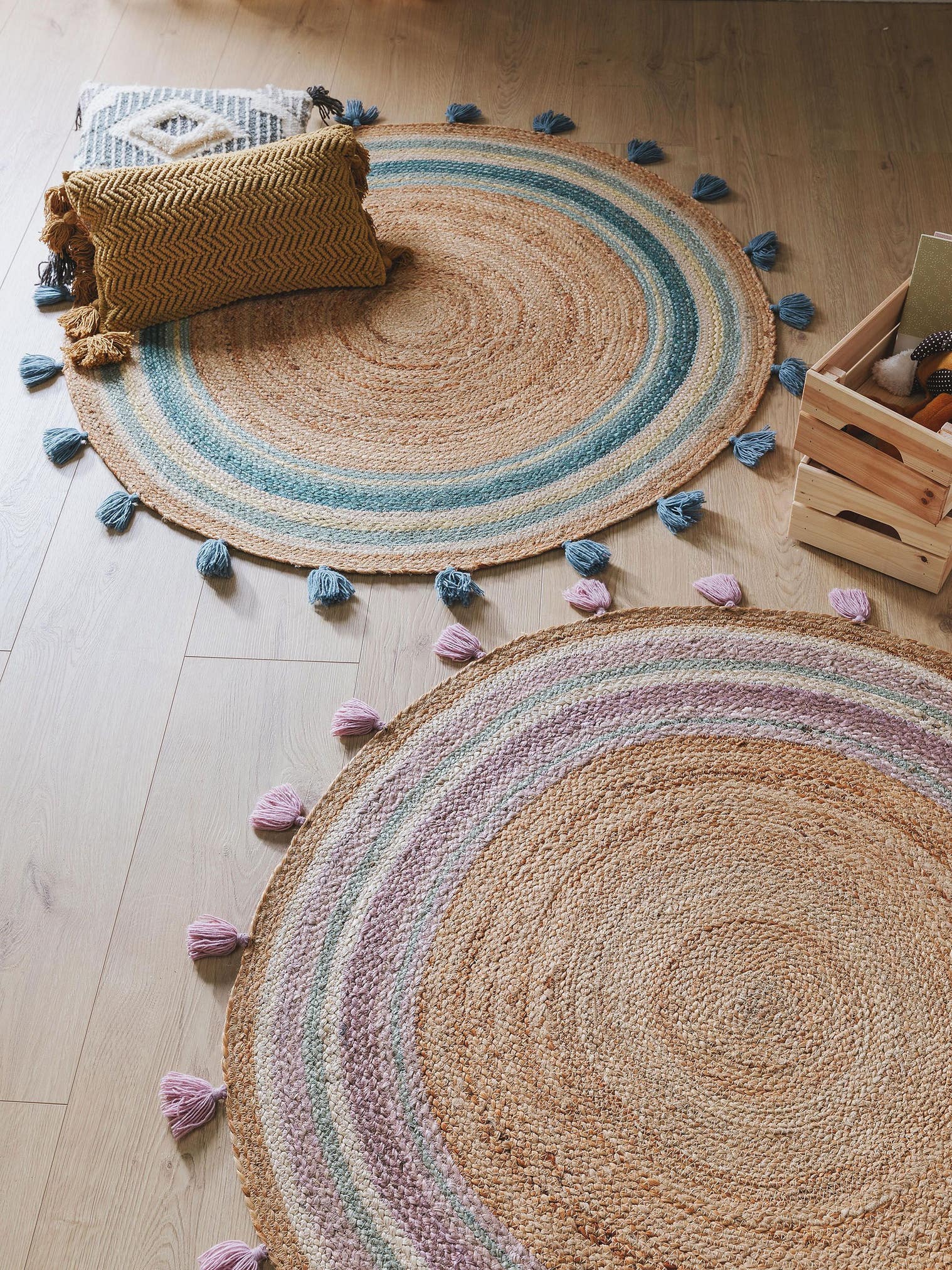 Teppich aus 100% Jute in Multicolor mit bis 5 mm hohem Flor von Lytte