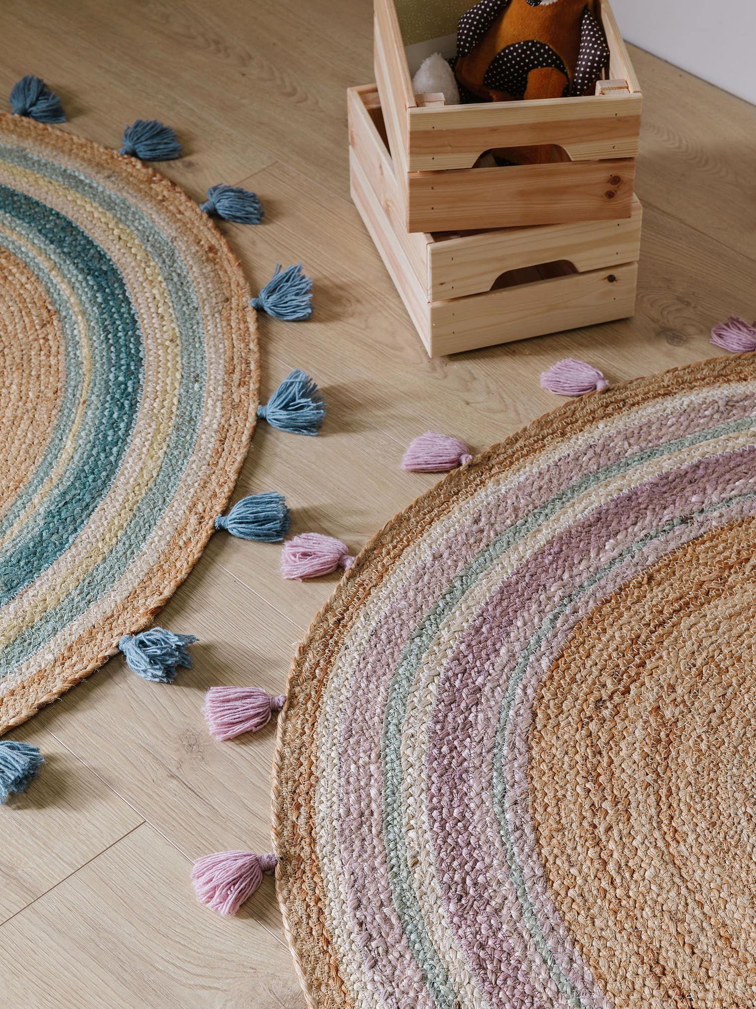 Teppich aus 100% Jute in Multicolor mit bis 5 mm hohem Flor von Lytte