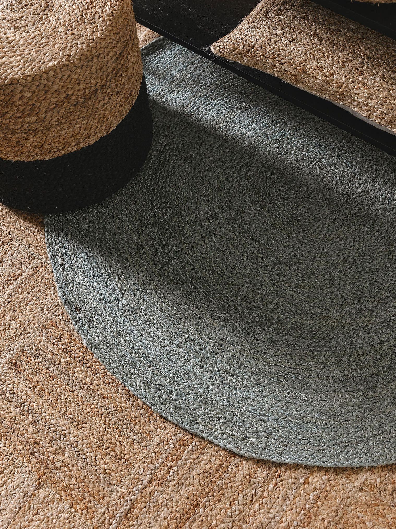 Tappeto di 100% Iuta in Verde con pelo alto 1- 5 mm da benuta Pure