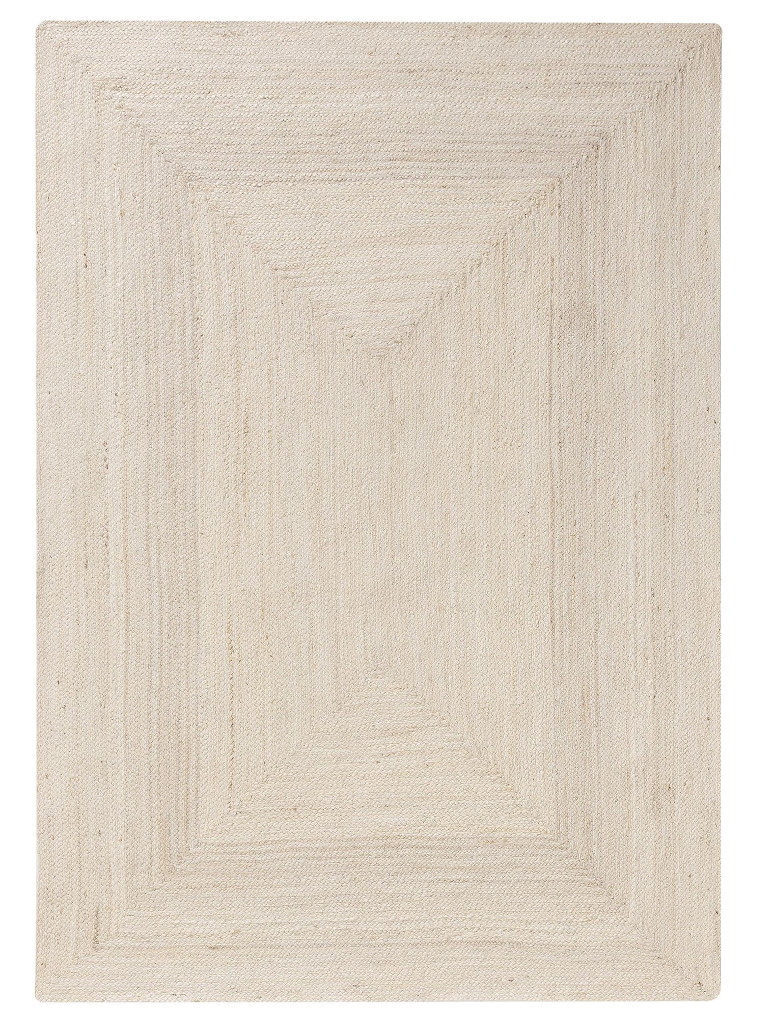Teppich aus 100% Jute in Weiß mit bis 5 mm hohem Flor von benuta Pure