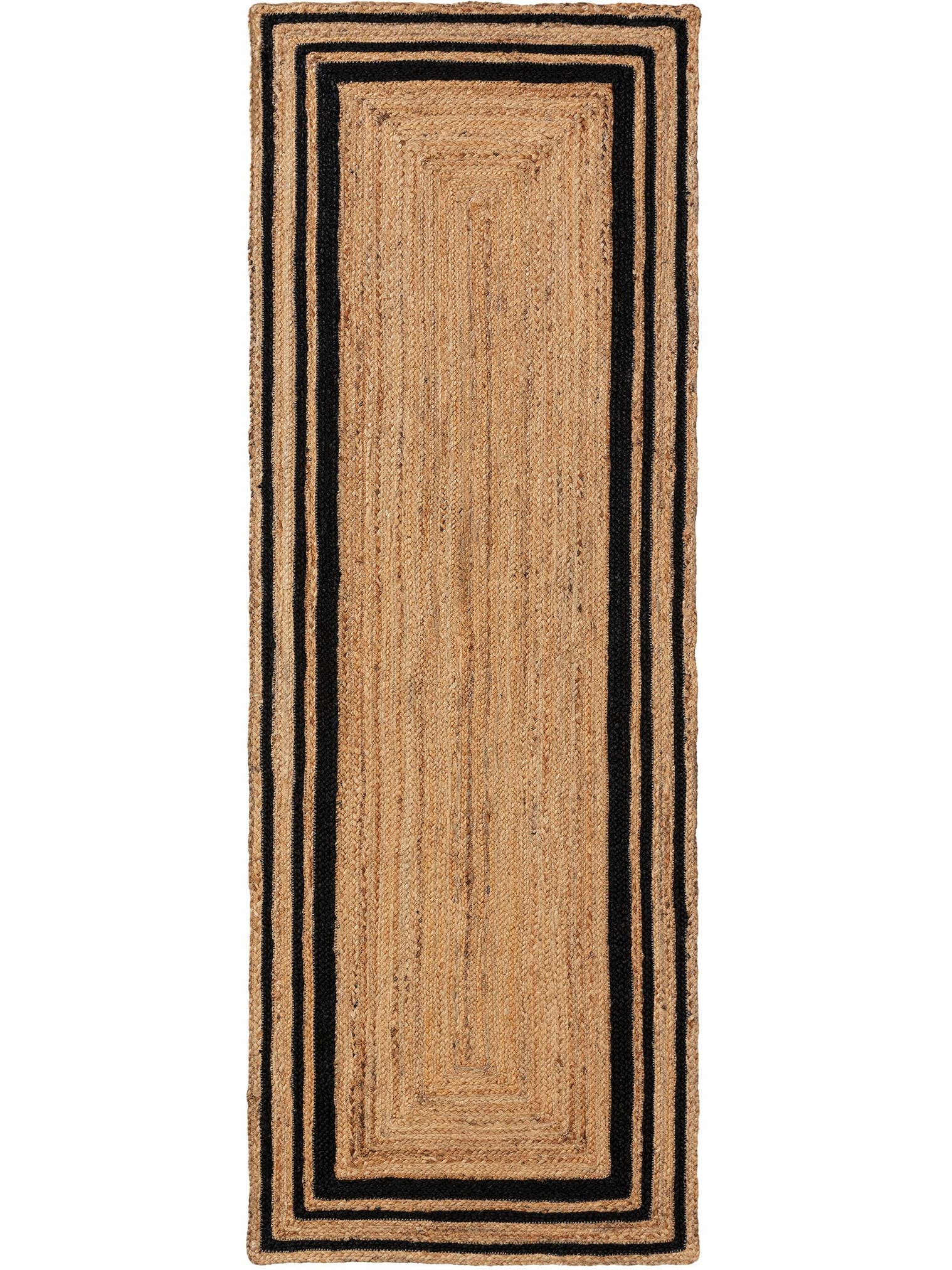 Tapis en 100% Jute en Noir avec une pile de 1- 5 mm de hauteur de benuta Pure