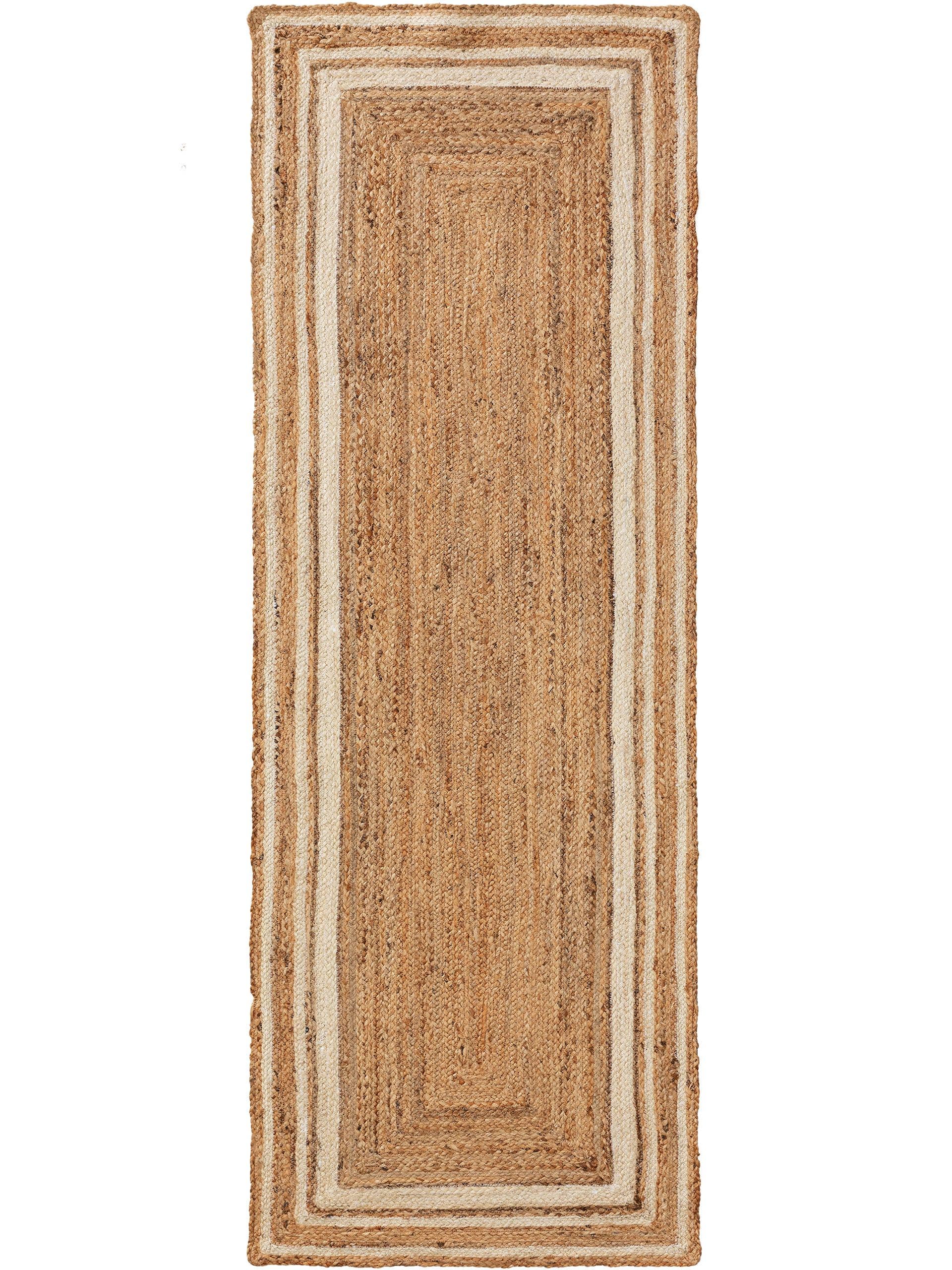 Rug made of 100% Jute in White with a 1- 5 mm high pile by benuta Pure