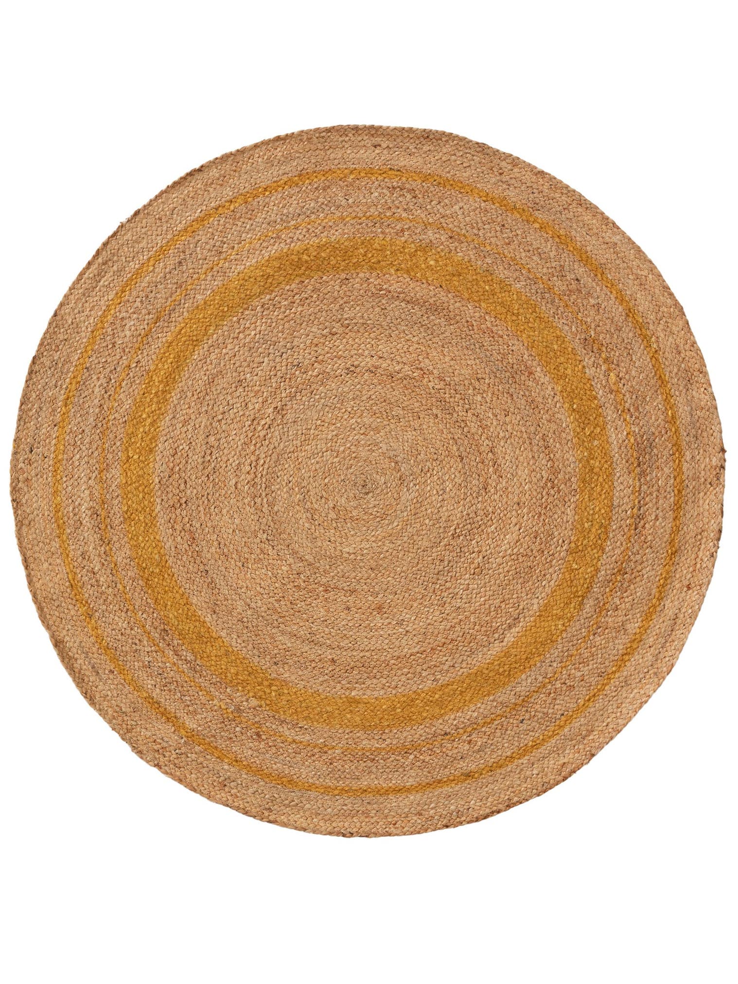 Teppich aus 100% Jute in Gelb mit bis 5 mm hohem Flor von benuta Pure