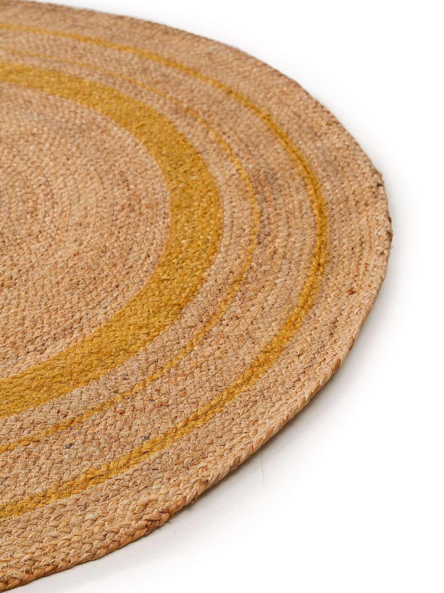 Teppich aus 100% Jute in Gelb mit bis 5 mm hohem Flor von benuta Pure