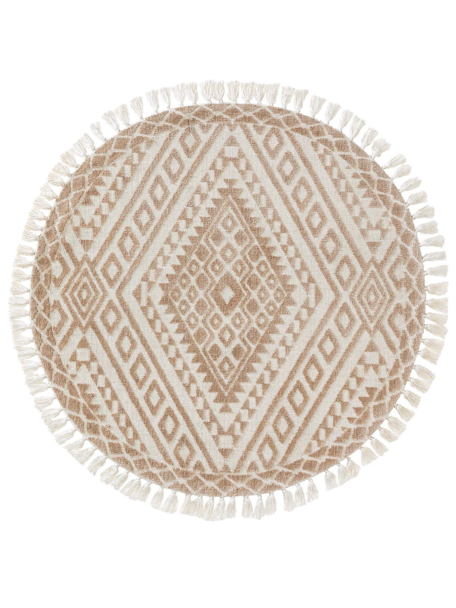 Tæppe af 100% Polyester (microfiber) i Beige med 6 - 10 mm høj luv fra benuta Nest