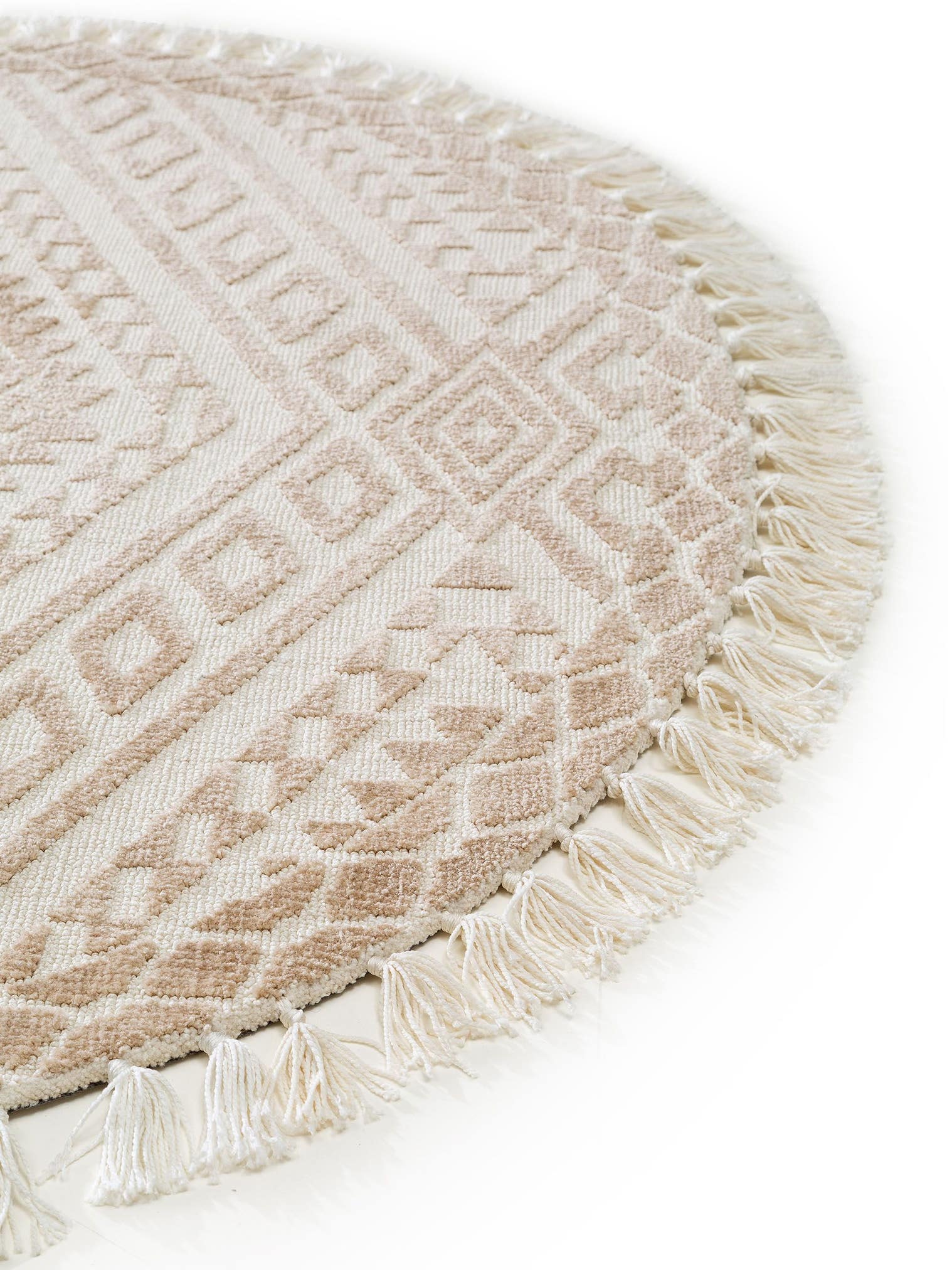 Tæppe af 100% Polyester (microfiber) i Beige med 6 - 10 mm høj luv fra benuta Nest