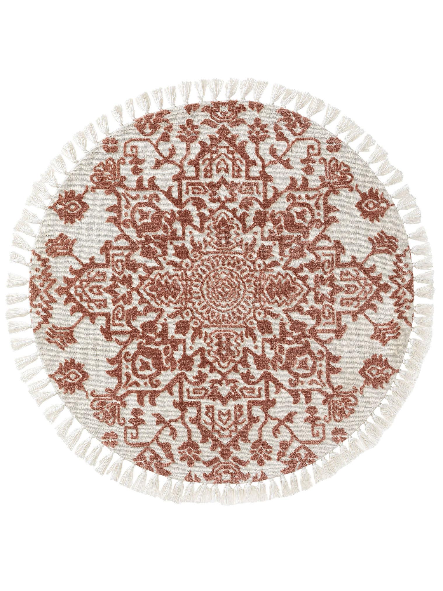Rug made of 100% Polyester (Microfiber) in Red with a 6 - 10 mm high pile by benuta Nest