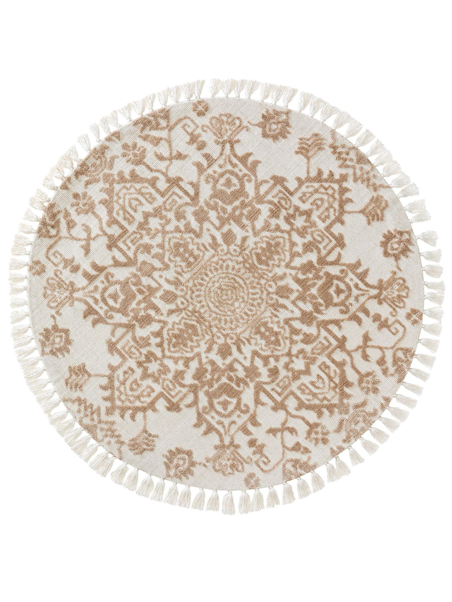 Rug made of 100% Polyester (Microfiber) in Beige with a 6 - 10 mm high pile by benuta Nest