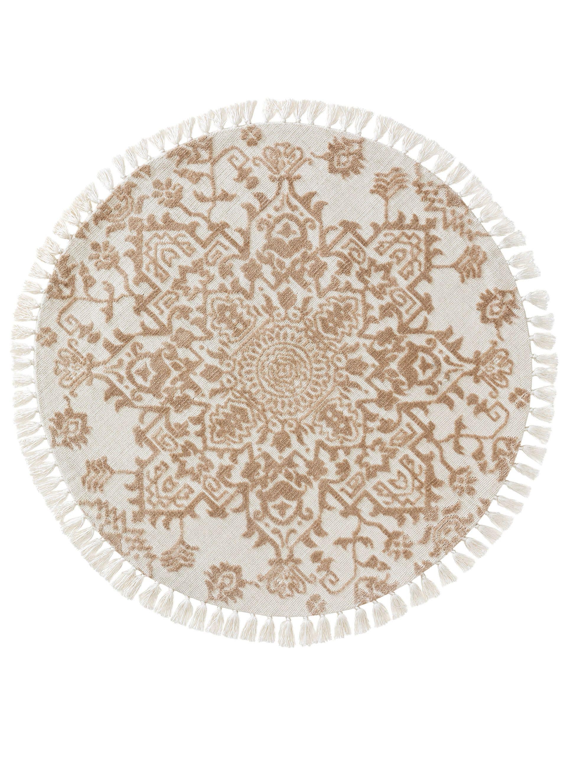 Matta av 100% Polyester (microfiber) i Beige med 6 - 10 mm hög lugg från benuta Nest