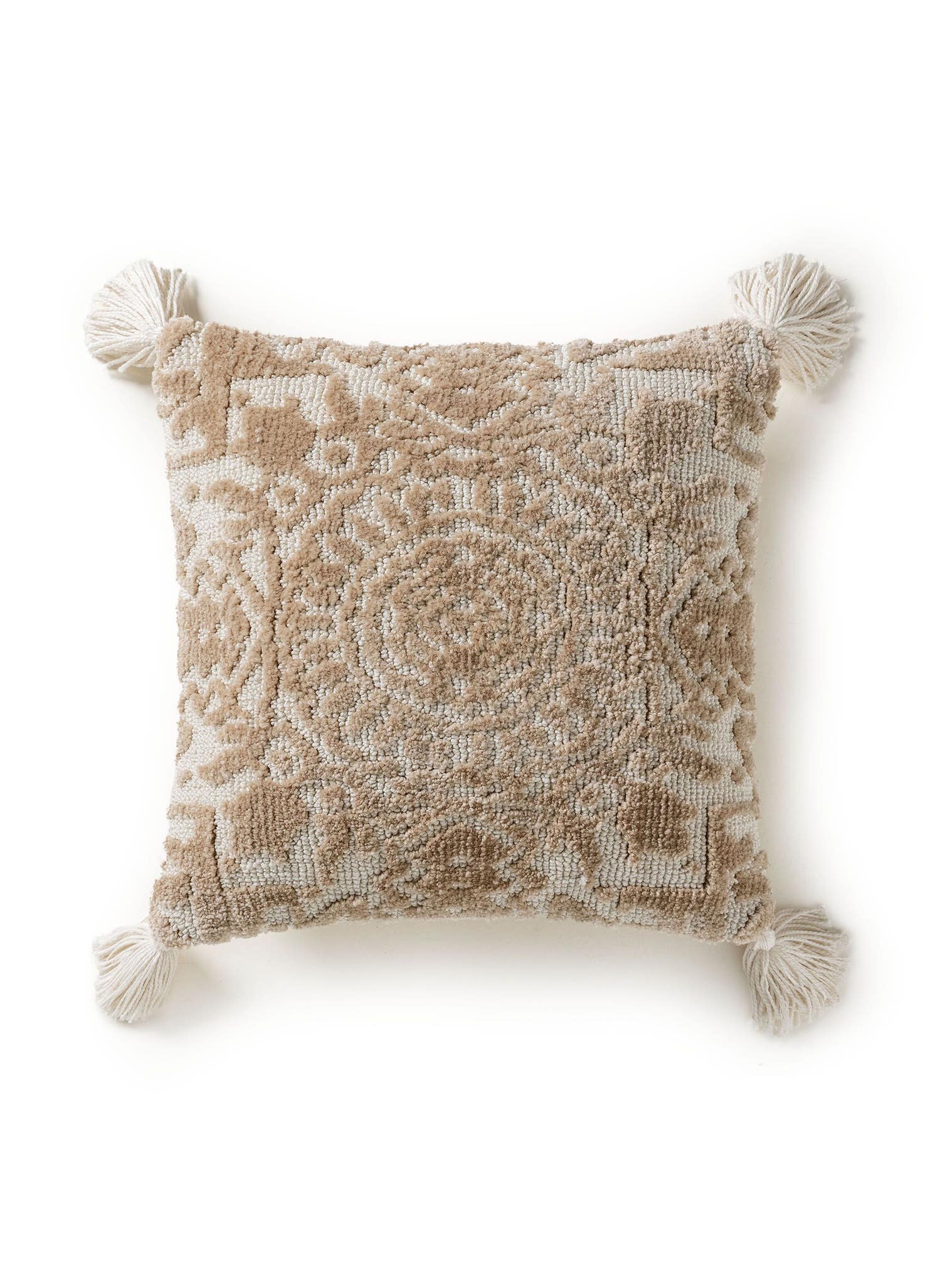 Kussensloop Elias Beige in Metfranjes-ontwerp van 60% Polyester, 40% Katoen door benuta Nest