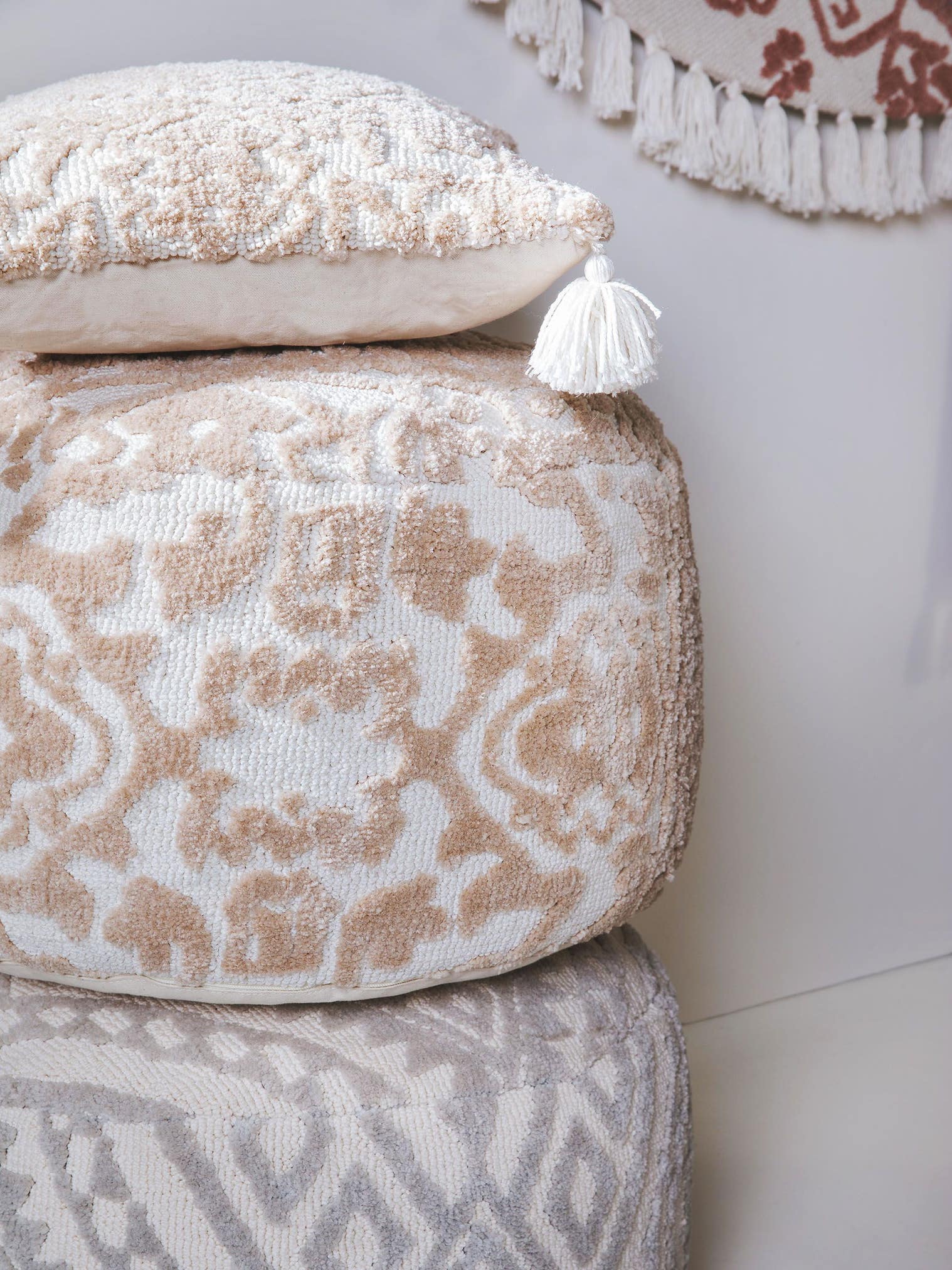 Kussensloop Elias Beige in Metfranjes-ontwerp van 60% Polyester, 40% Katoen door benuta Nest