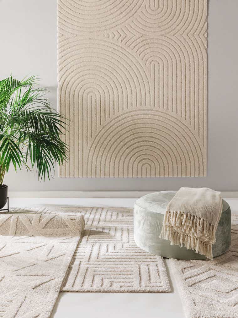 Rug made of 60% Polypropylene, 40% Polyester in Beige with a 11 - 20 mm high pile by benuta Nest