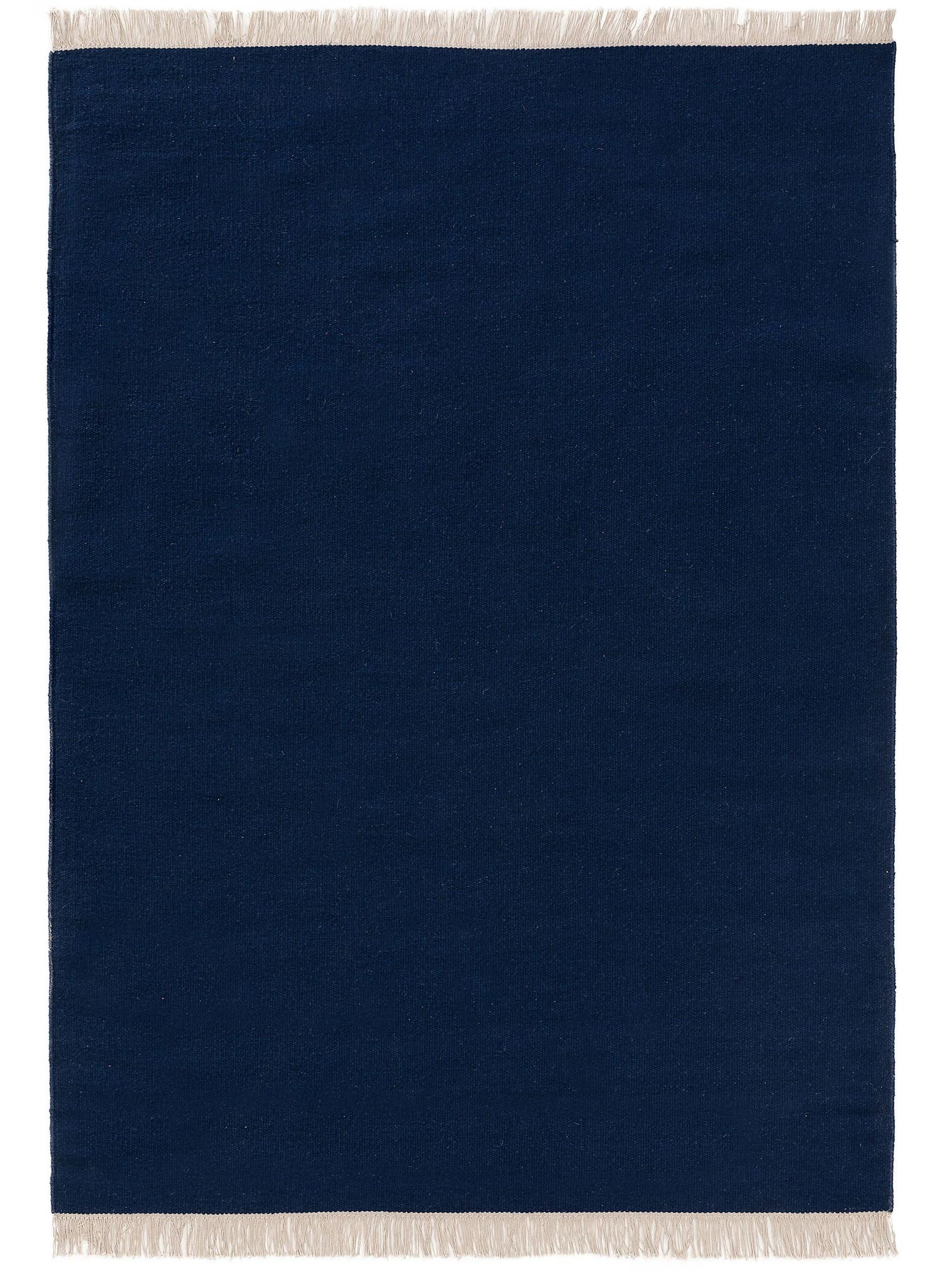 Teppich aus 80% Wolle, 20% Baumwolle in Blau mit bis 5 mm hohem Flor von benuta Pop