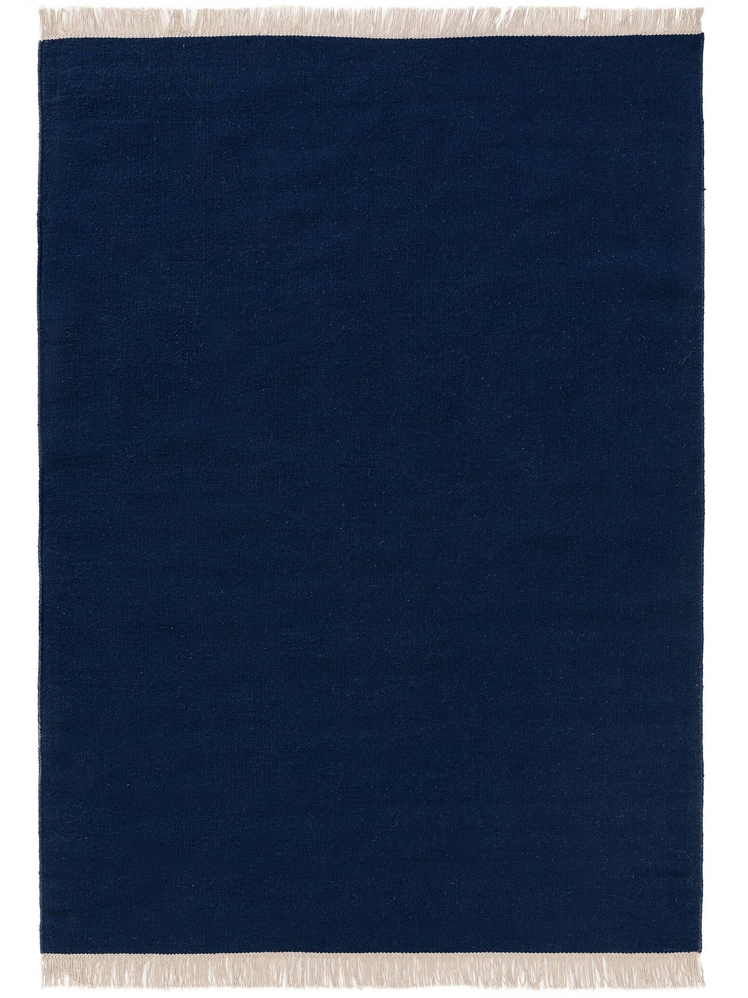 Teppich aus 80% Wolle, 20% Baumwolle in Blau mit bis 5 mm hohem Flor von benuta Pop