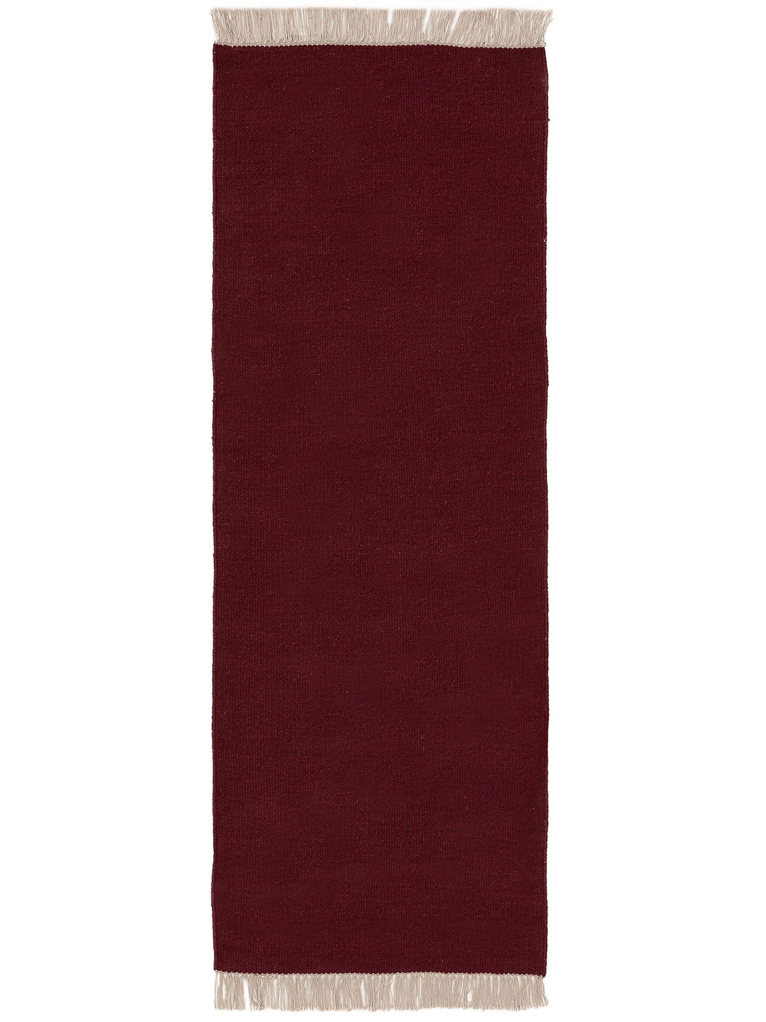 Teppich aus 80% Wolle, 20% Baumwolle in Rot mit bis 5 mm hohem Flor von benuta Pop