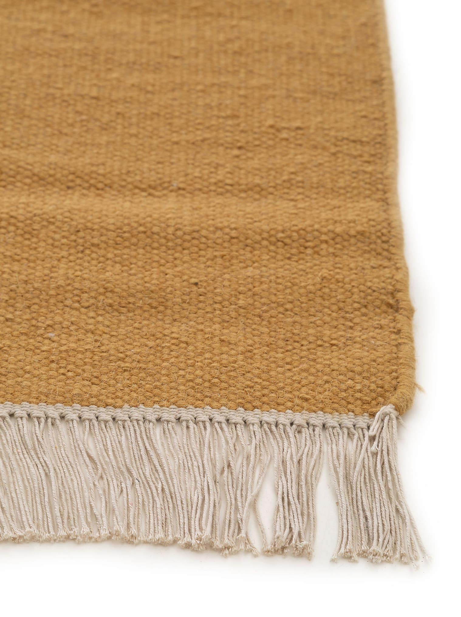 Rug made of 80% wool, 20% cotton in Yellow with a 1- 5 mm high pile by benuta Pop