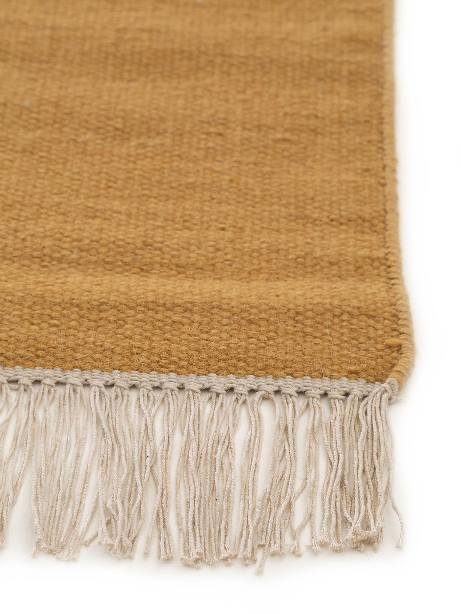 Rug made of 80% wool, 20% cotton in Yellow with a 1- 5 mm high pile by benuta Pop
