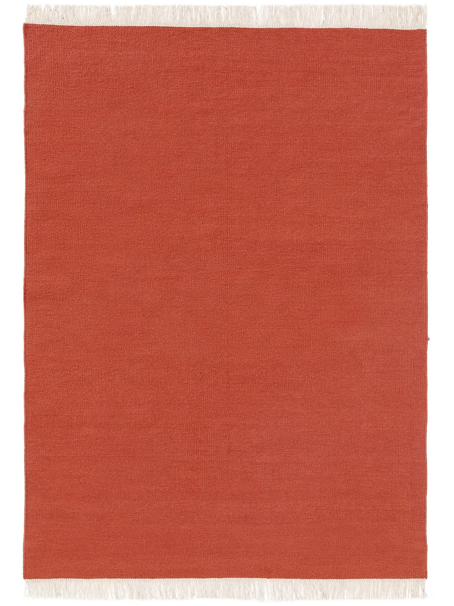 Rug made of 80% wool, 20% cotton in Orange with a 1- 5 mm high pile by benuta Pop
