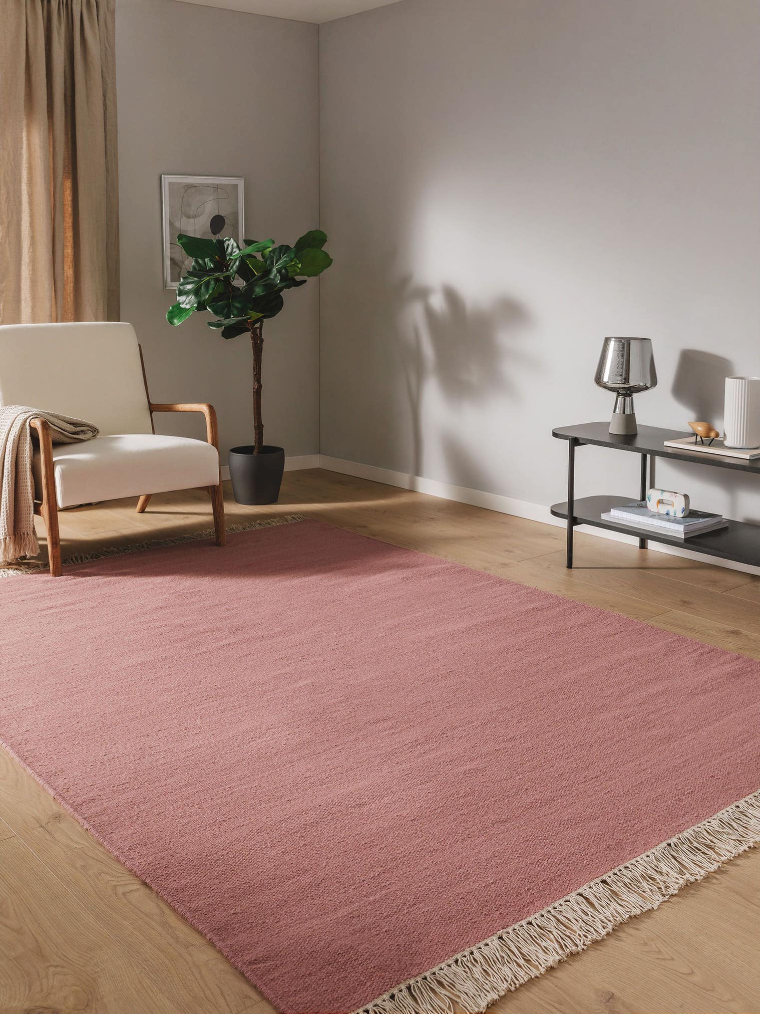 Alfombra de 80% lana, 20% algodón en Rosa con un pelo de {{Placeholder_Pile Height}} de altura de benuta Pop