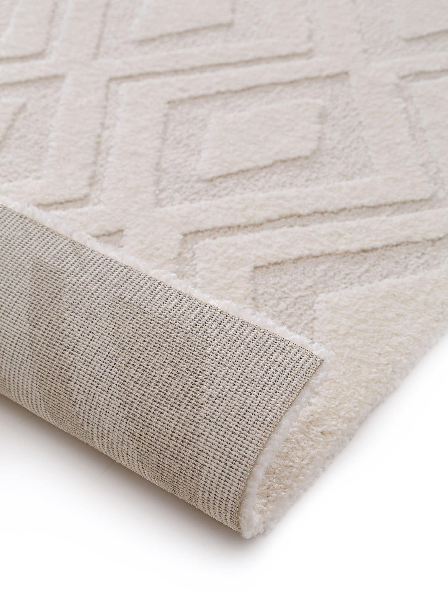 Tæppe af 60% polypropylen, 40% polyester i Beige med 11 - 20 mm høj luv fra benuta Nest