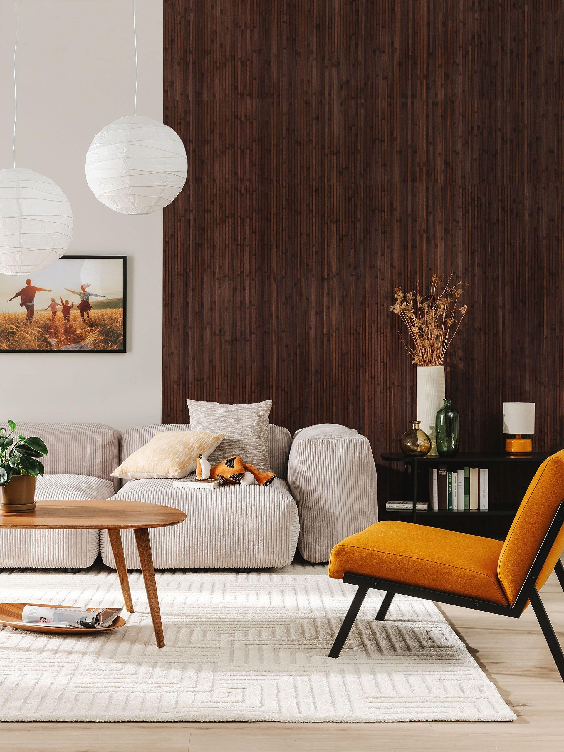 Matta av 60% polypropen, 40% polyester i Beige med 11 - 20 mm hög lugg från benuta Nest