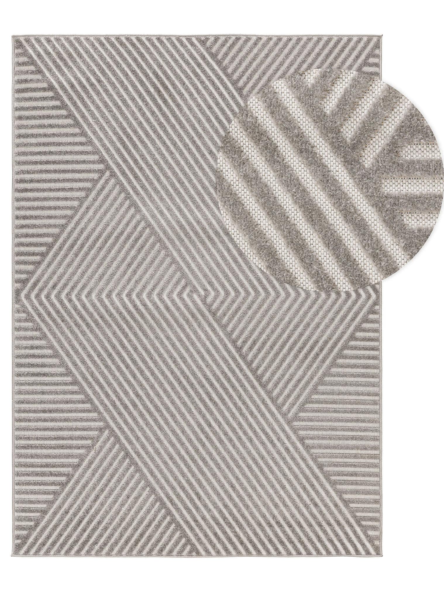 Tappeto di 100% Polipropilene in Grigio con pelo alto 6 - 10 mm da benuta Pop