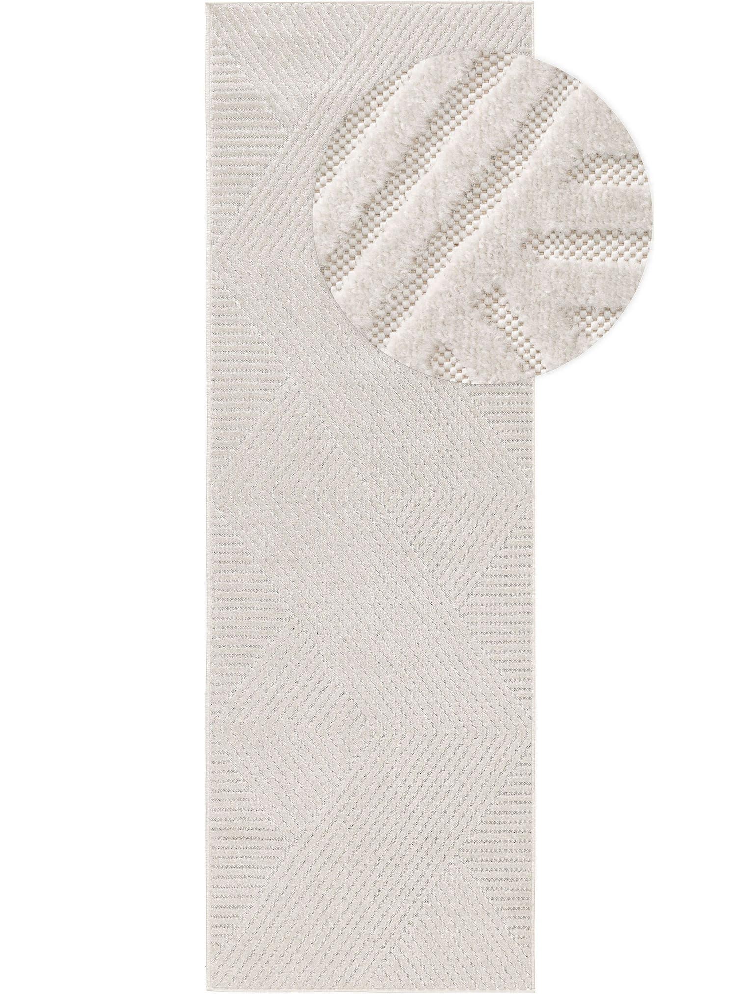 Teppich aus 100% Polypropylen in Weiß mit 6 bis 10 mm hohem Flor von benuta Pop