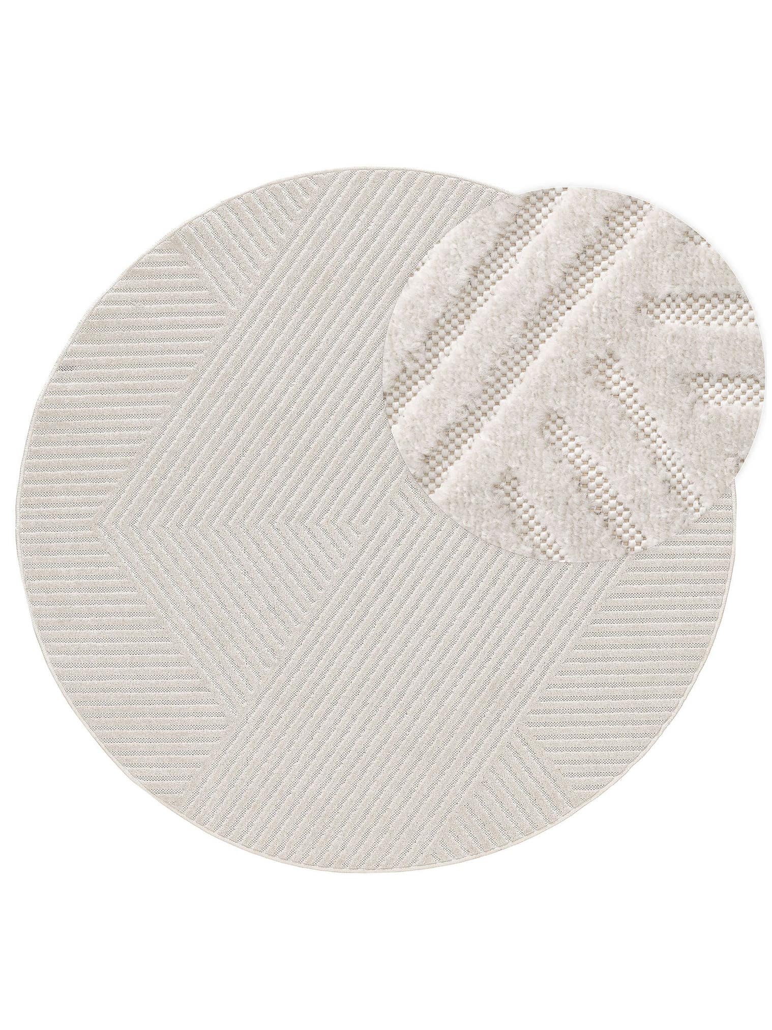 Teppich aus 100% Polypropylen in Weiß mit 6 bis 10 mm hohem Flor von benuta Pop