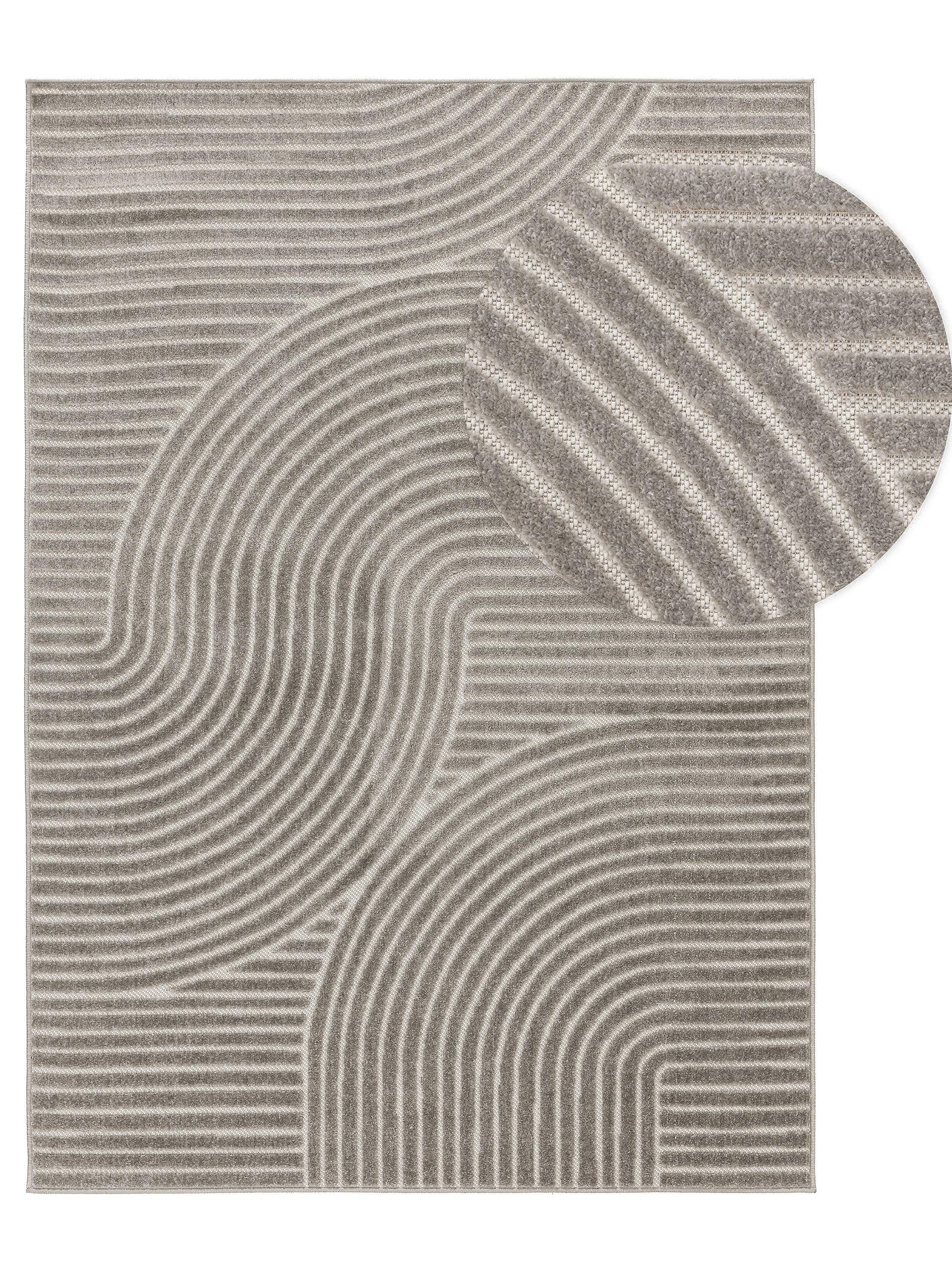 Tappeto di 100% Polipropilene in Grigio con pelo alto 6 - 10 mm da benuta Pop