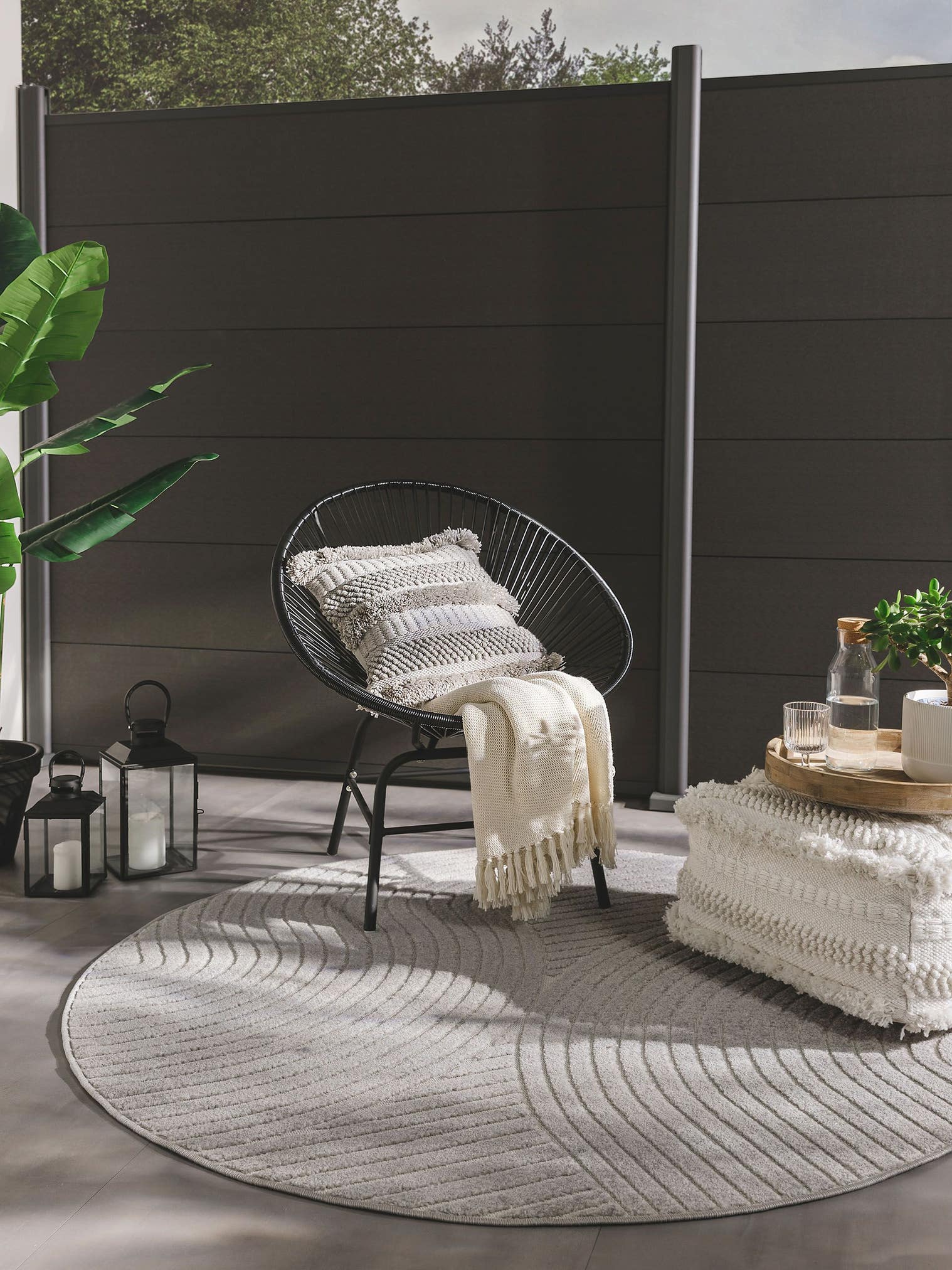 Rug made of 100% Polypropylene in Grey with a 6 - 10 mm high pile by benuta Pop