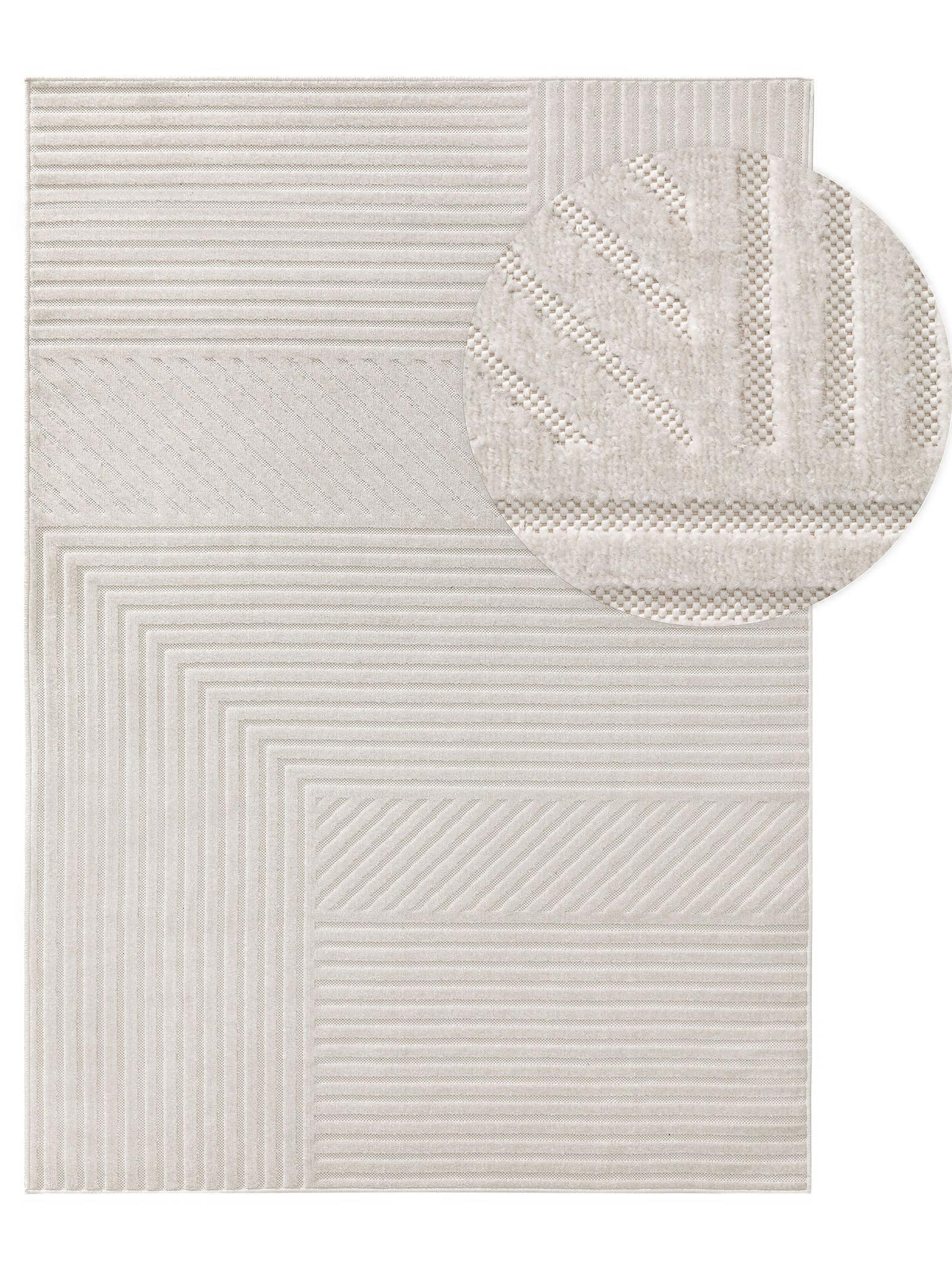 Teppich aus 100% Polypropylen in Weiß mit 6 bis 10 mm hohem Flor von benuta