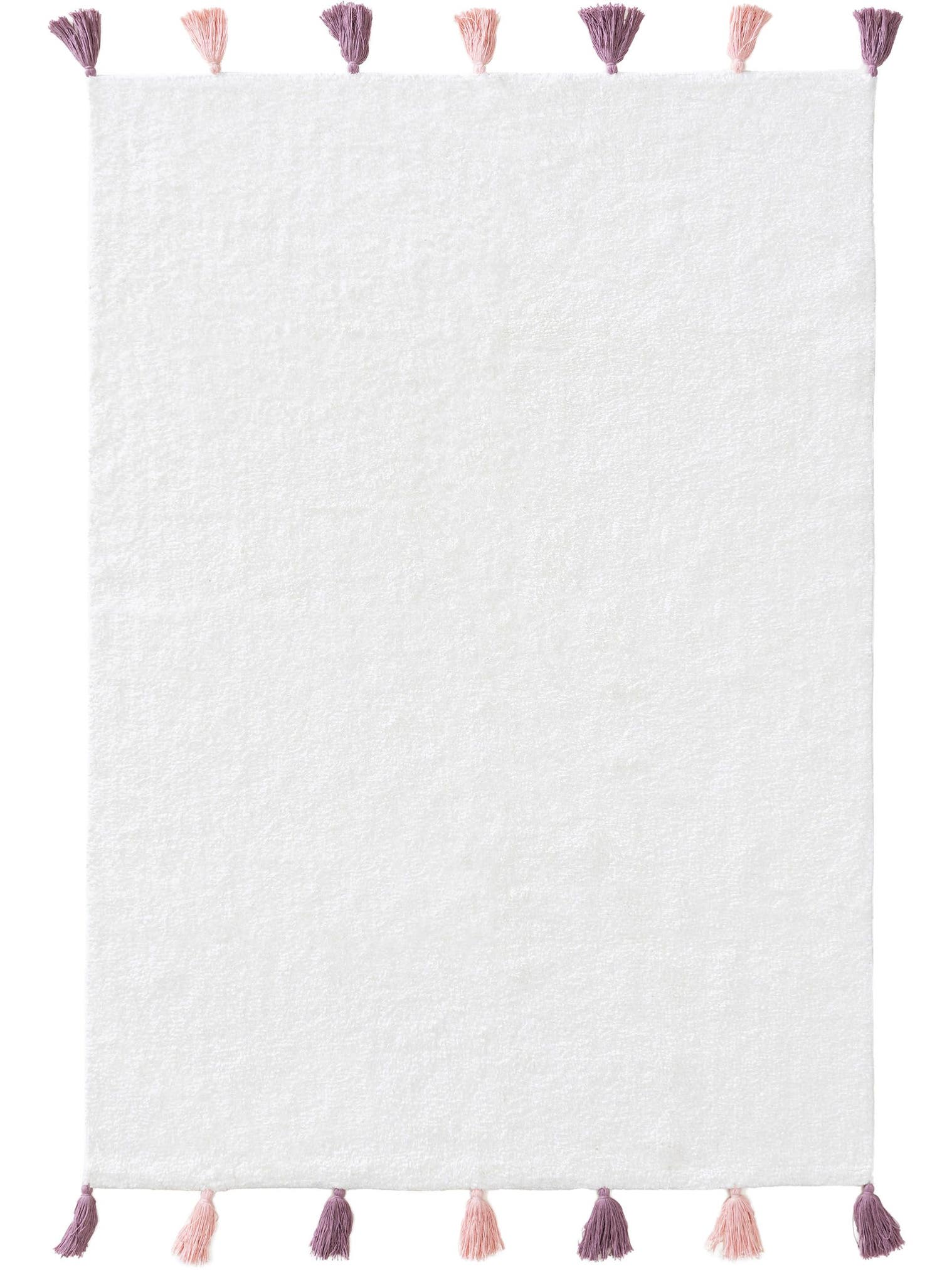 Teppich aus 100% Baumwolle in Weiß mit 6 bis 10 mm hohem Flor von Lytte