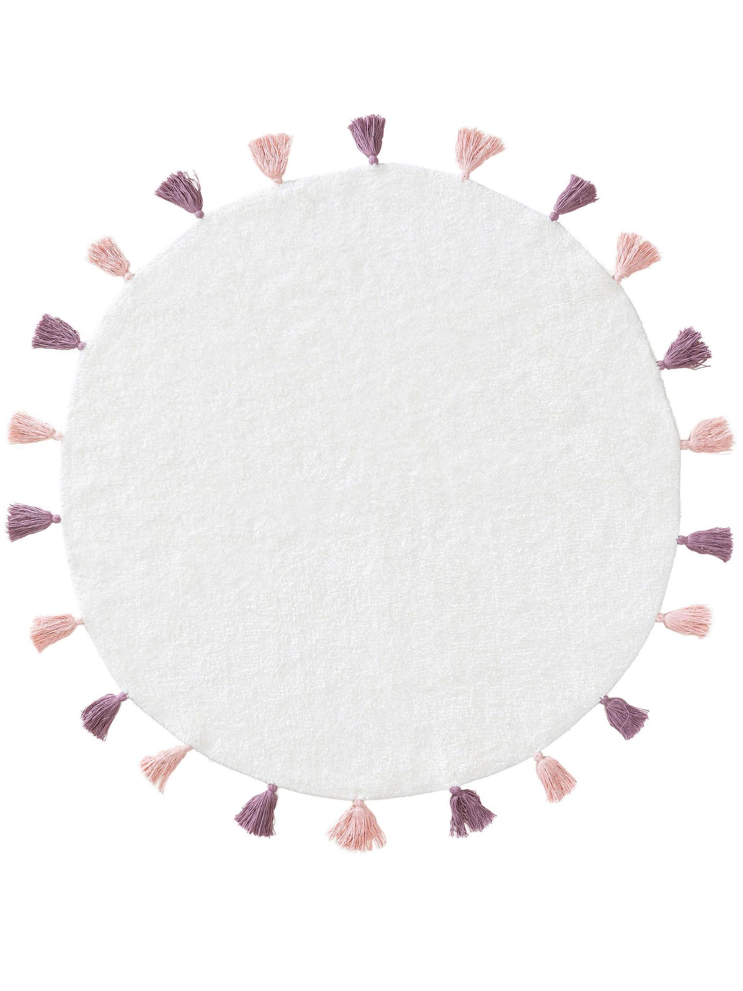 Teppich aus 100% Baumwolle in Weiß mit 6 bis 10 mm hohem Flor von Lytte