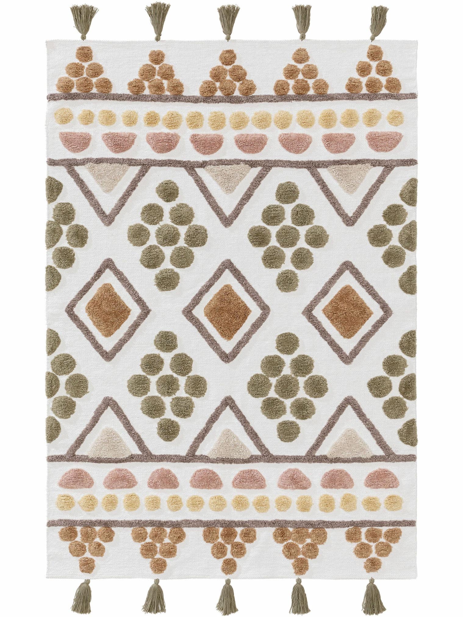 Tappeto di 100% Cotone in Beige con pelo alto 6 - 10 mm da Lytte
