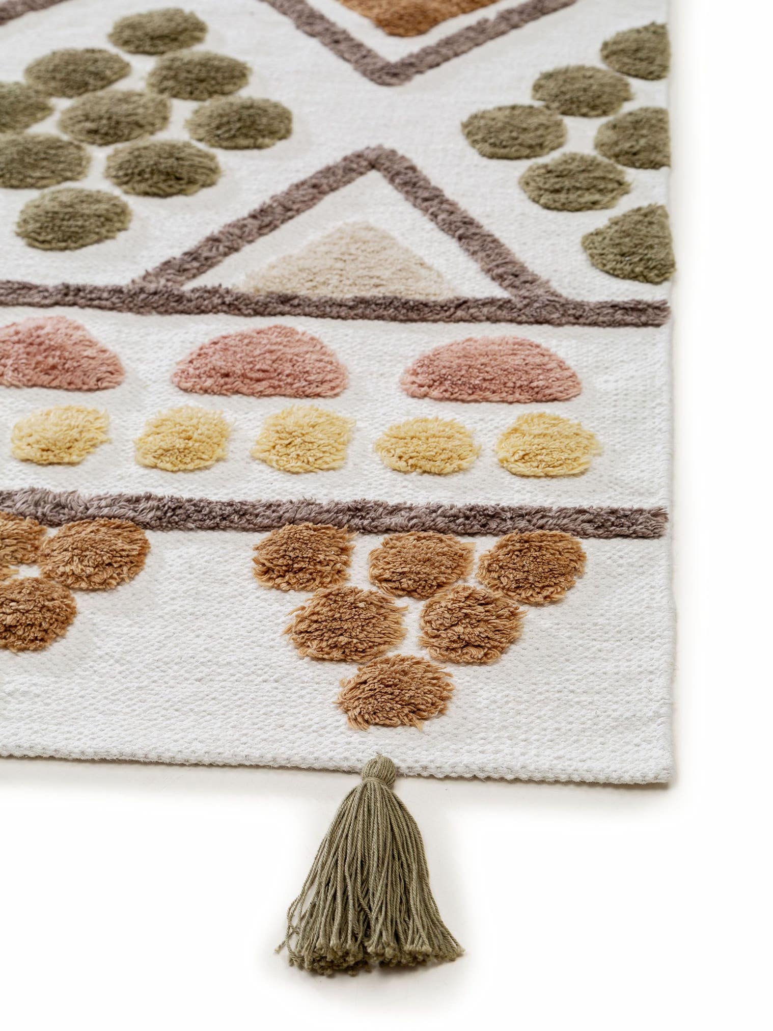 Tappeto di 100% Cotone in Beige con pelo alto 6 - 10 mm da Lytte