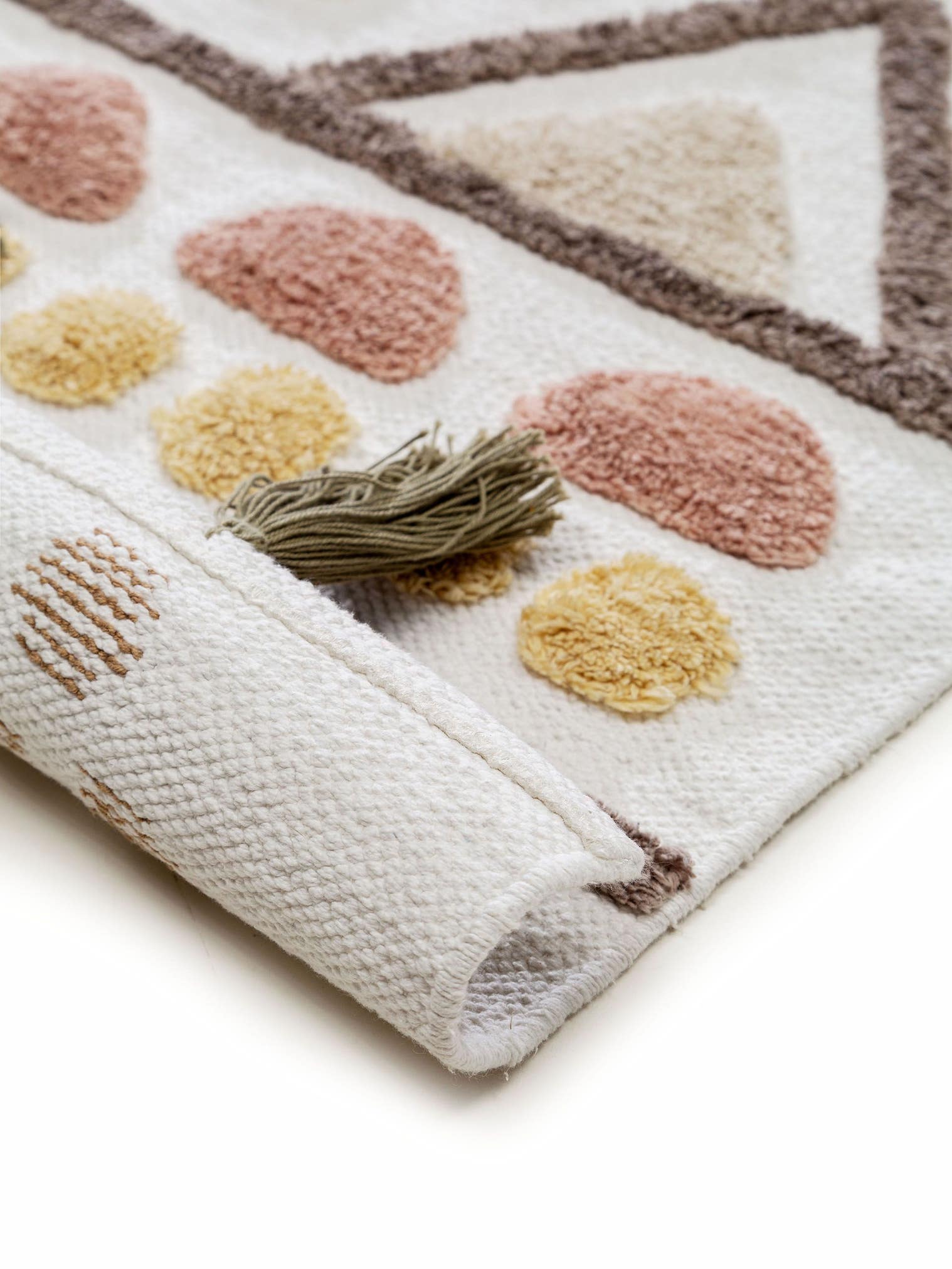 Tappeto di 100% Cotone in Beige con pelo alto 6 - 10 mm da Lytte